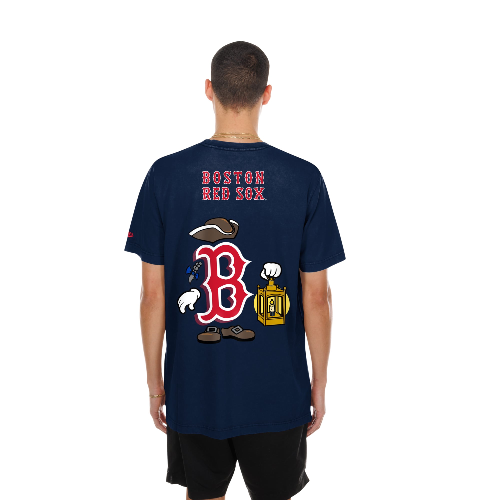 Men's New Era Navy Boston Red Sox Cartoon Logo T-Shirt