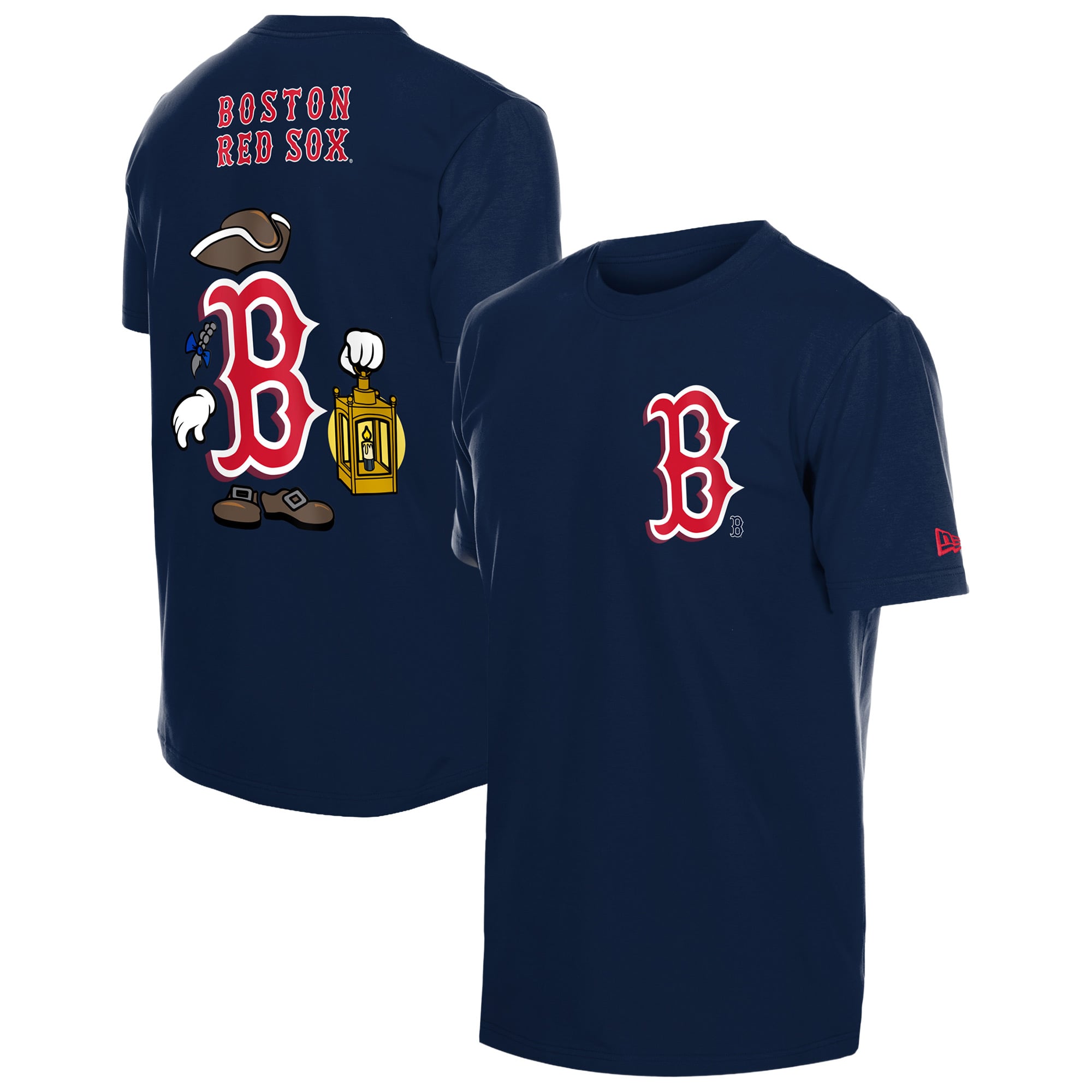Men's New Era Navy Boston Red Sox Cartoon Logo T-Shirt