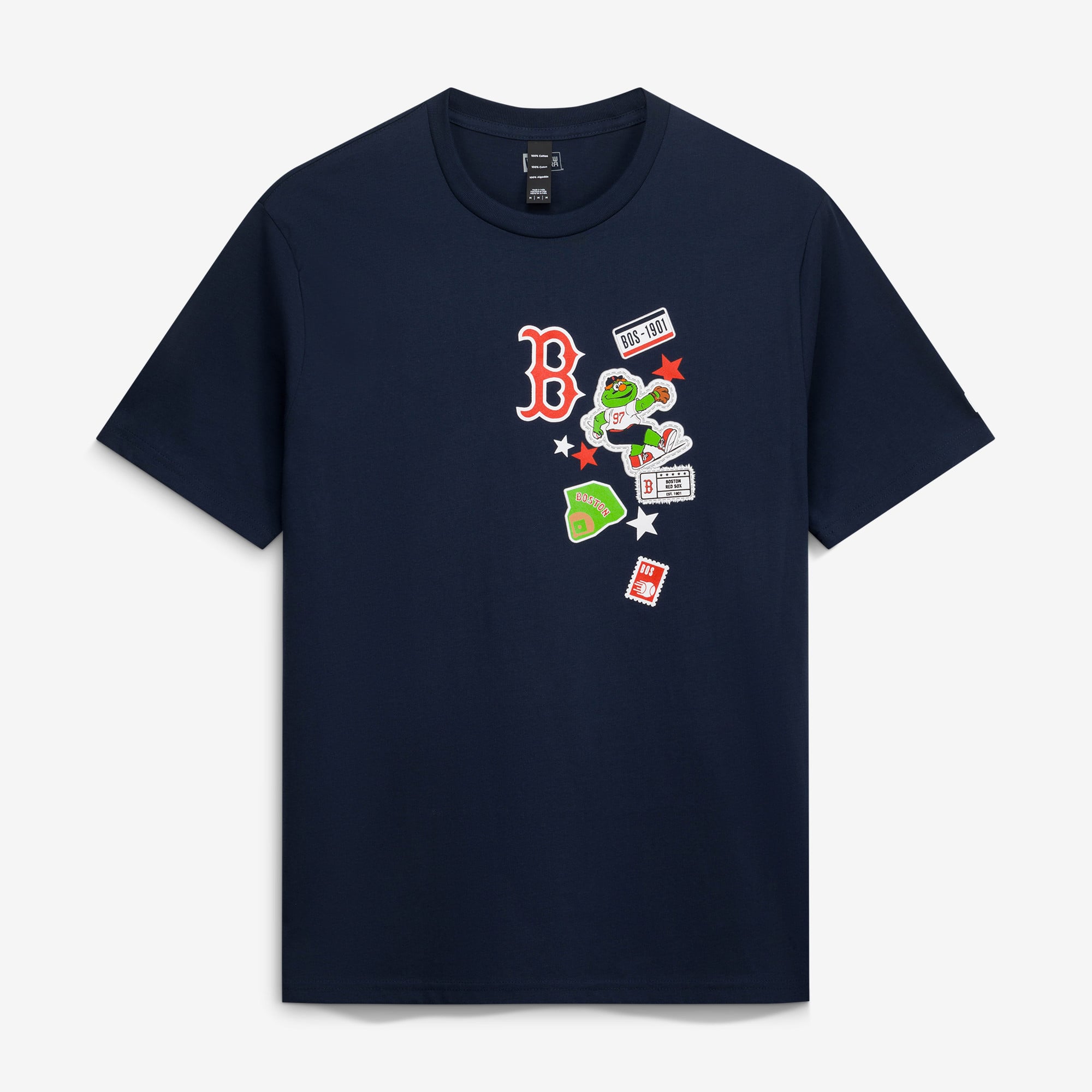 T-shirt New Era bleu marine pour homme avec écusson des Red Sox de Boston