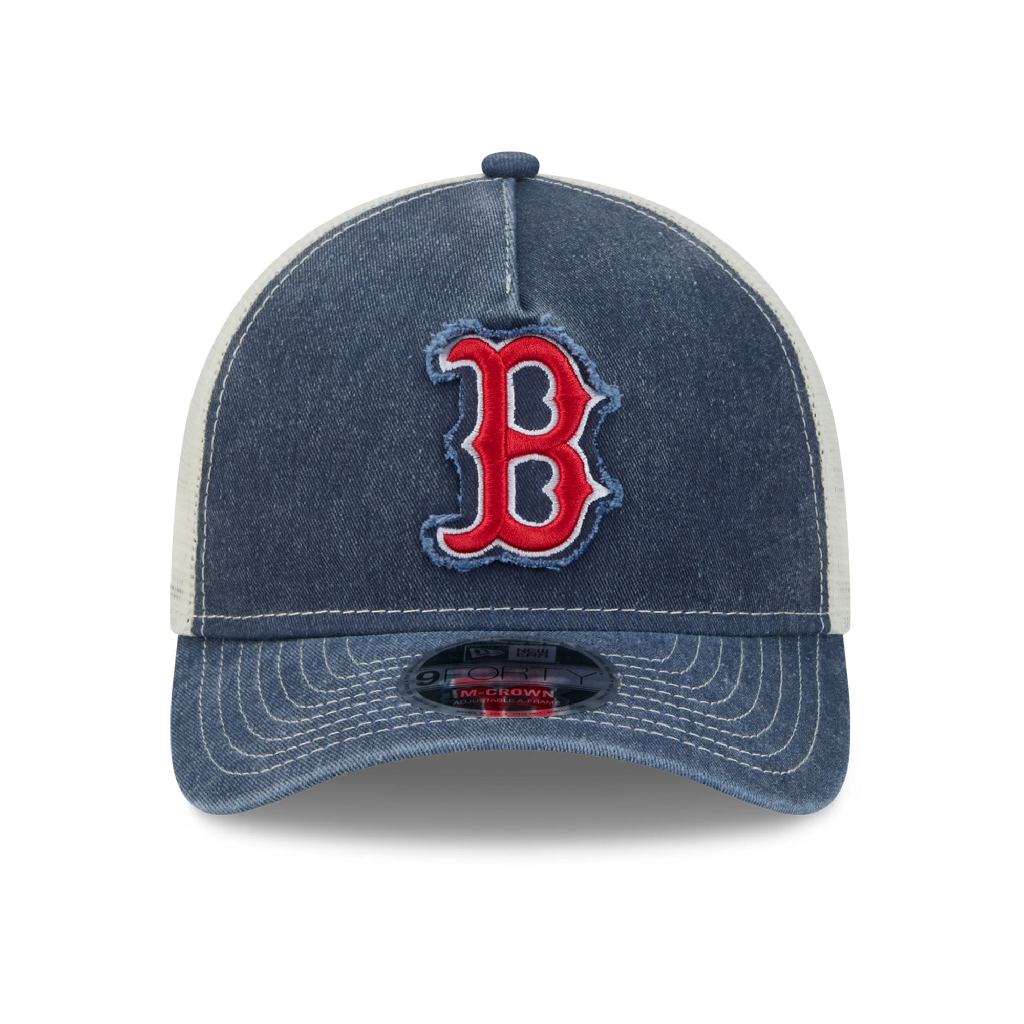 Casquette trucker ajustable New Era bleu marine Boston Red Sox 9FORTY pour homme