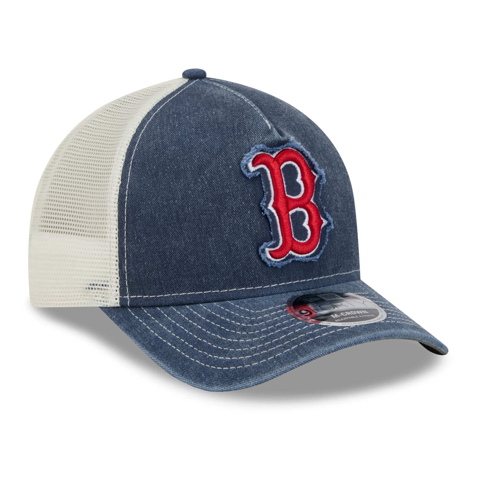 Casquette trucker ajustable New Era bleu marine Boston Red Sox 9FORTY pour homme