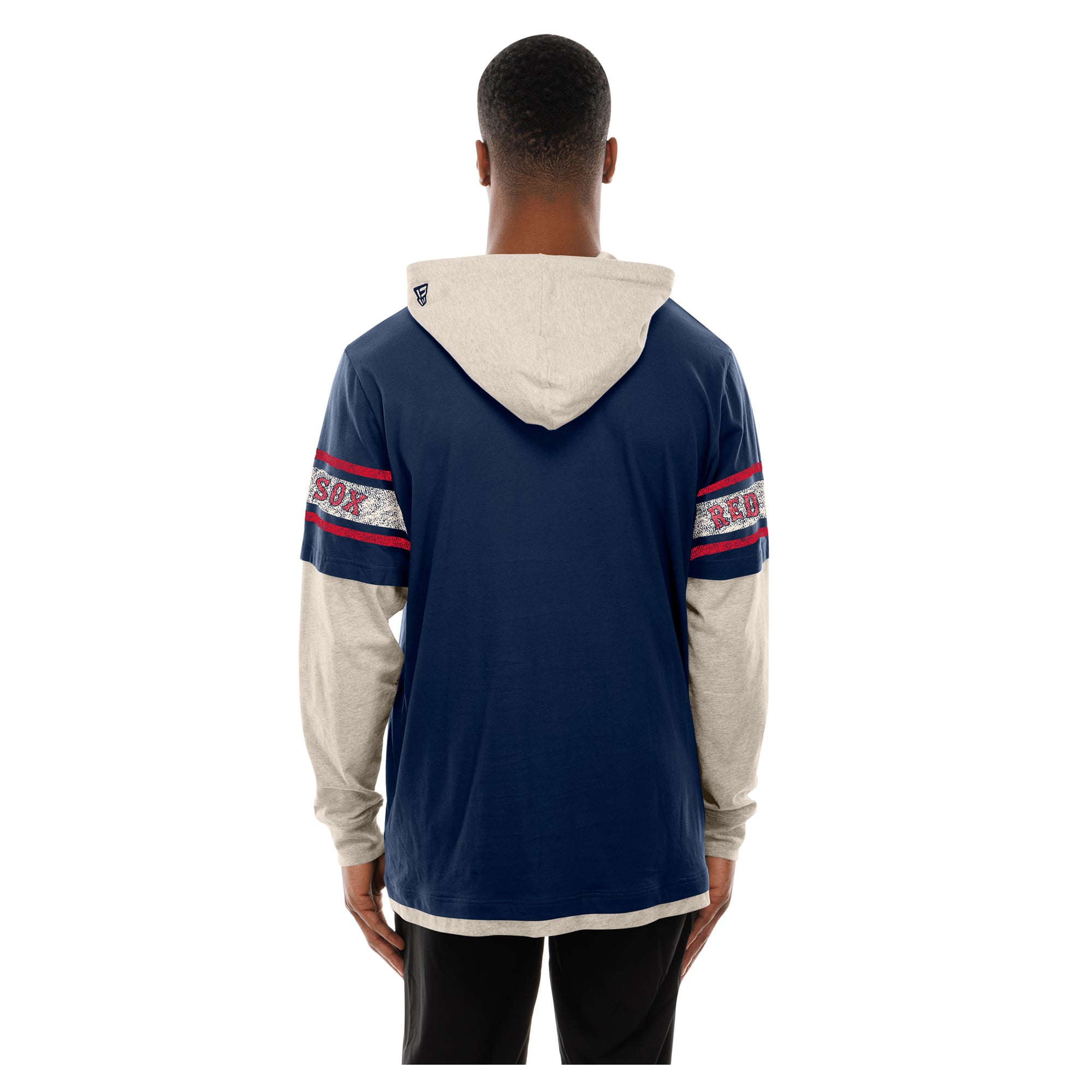 Sweat à capuche rétro Boston Red Sox bleu marine/crème pour homme