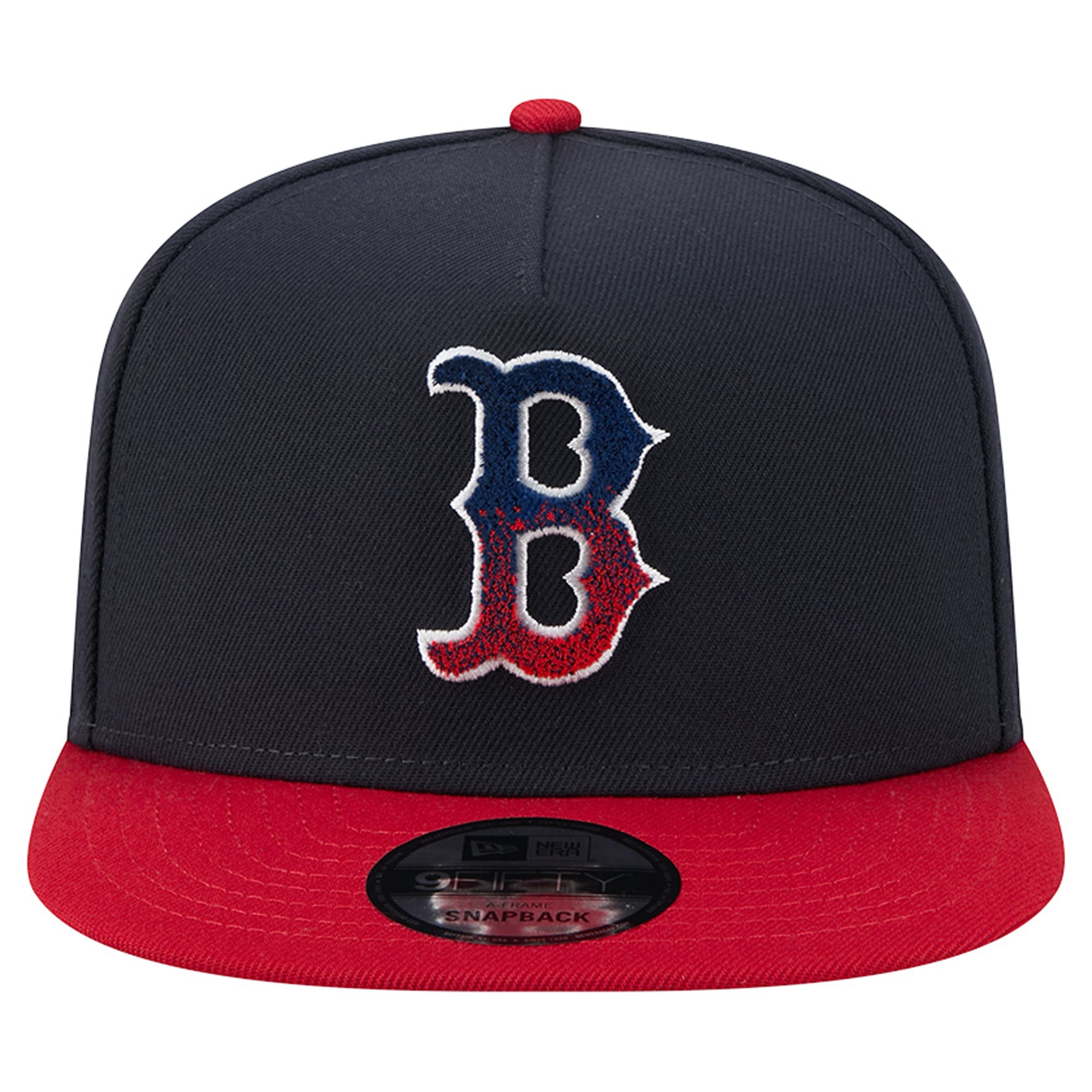 Casquette snapback New Era 9FIFTY pour homme, bleu marine/rouge, Boston Red Sox, en chenille dégradée.