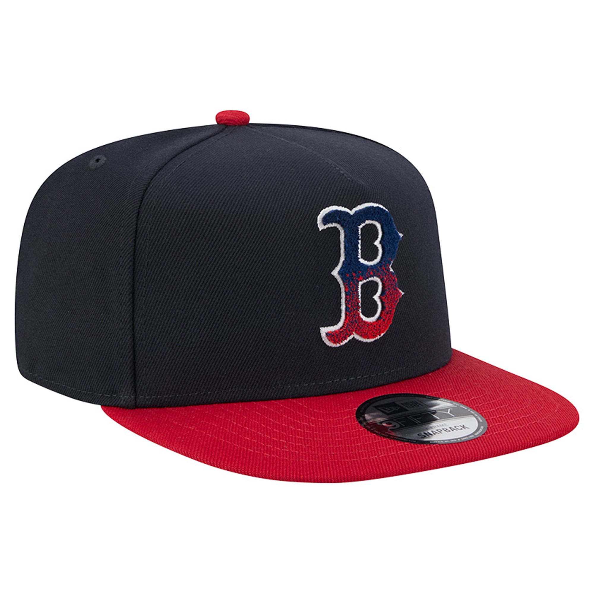 Casquette snapback New Era 9FIFTY pour homme, bleu marine/rouge, Boston Red Sox, en chenille dégradée.
