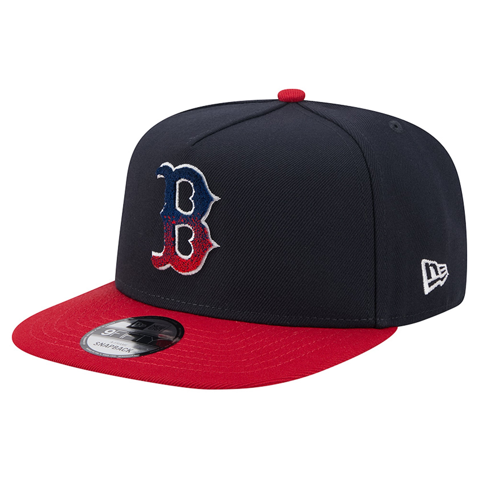 Casquette snapback New Era 9FIFTY pour homme, bleu marine/rouge, Boston Red Sox, en chenille dégradée.
