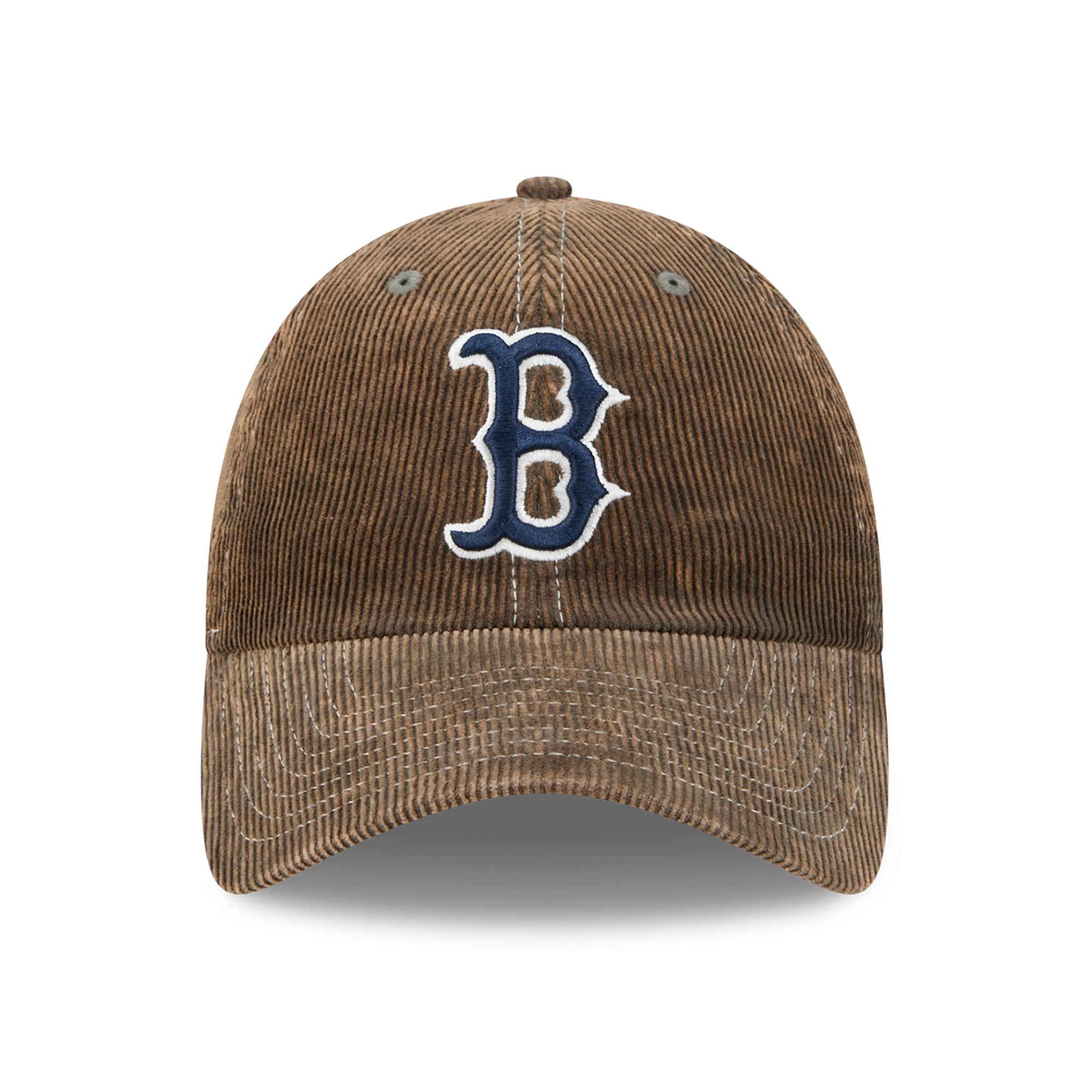 Casquette New Era pour homme, modèle Boston Red Sox en velours côtelé olive, style classique et ajustable