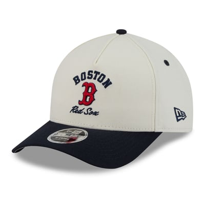 Boston Red Sox New Era Arch 9FORTY A-Frame M-Crown Adjustable Hat - White/Navy