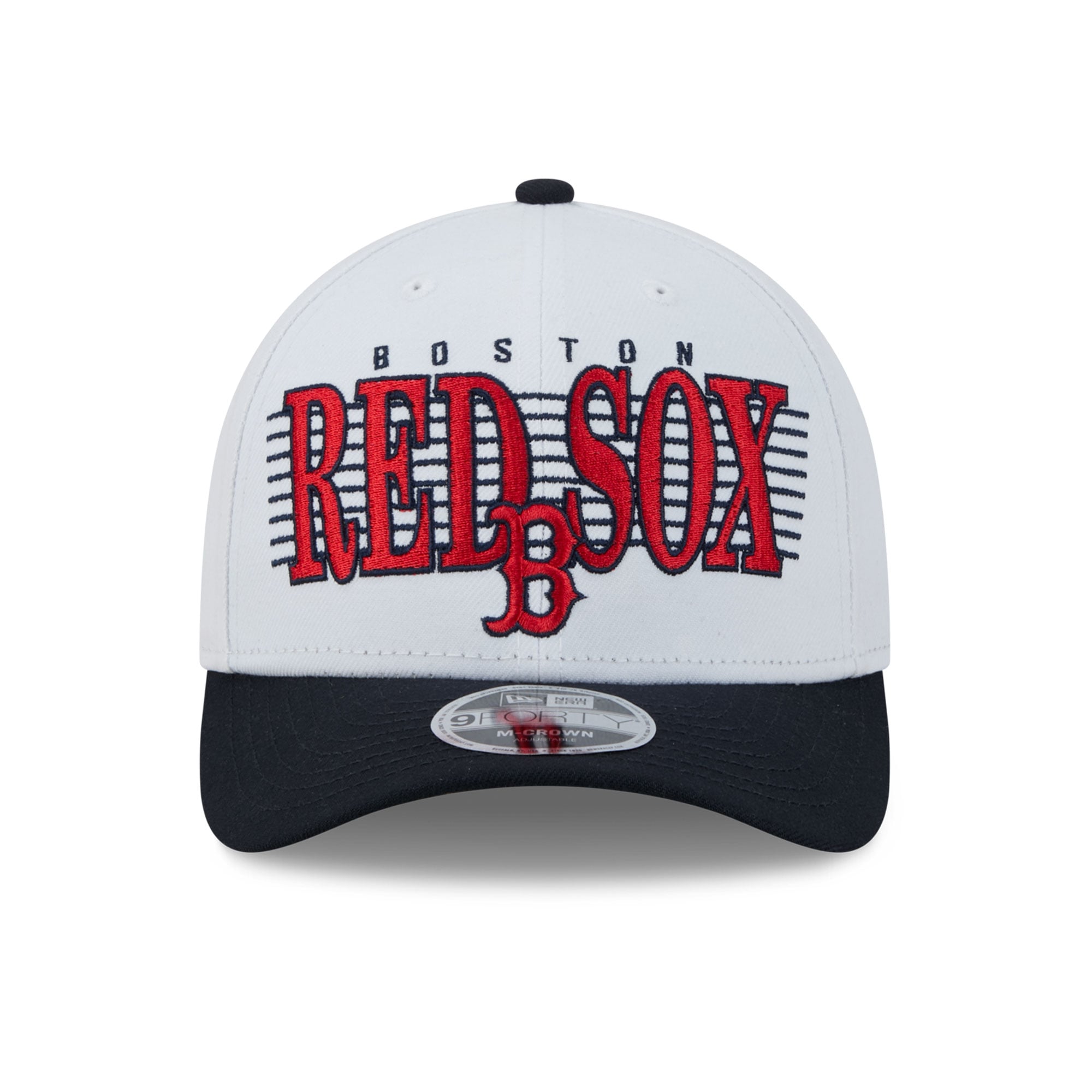 Casquette ajustable New Era blanche et marine Boston Red Sox Loyal 9FORTY M-Crown pour homme
