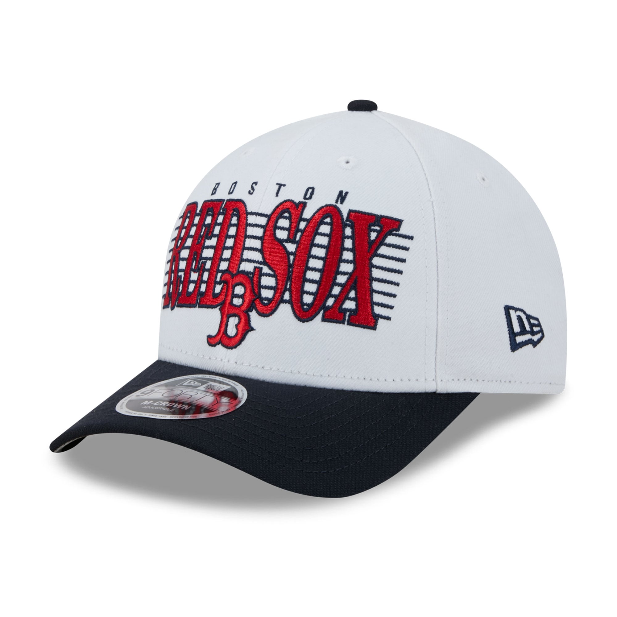 Casquette ajustable New Era blanche et marine Boston Red Sox Loyal 9FORTY M-Crown pour homme