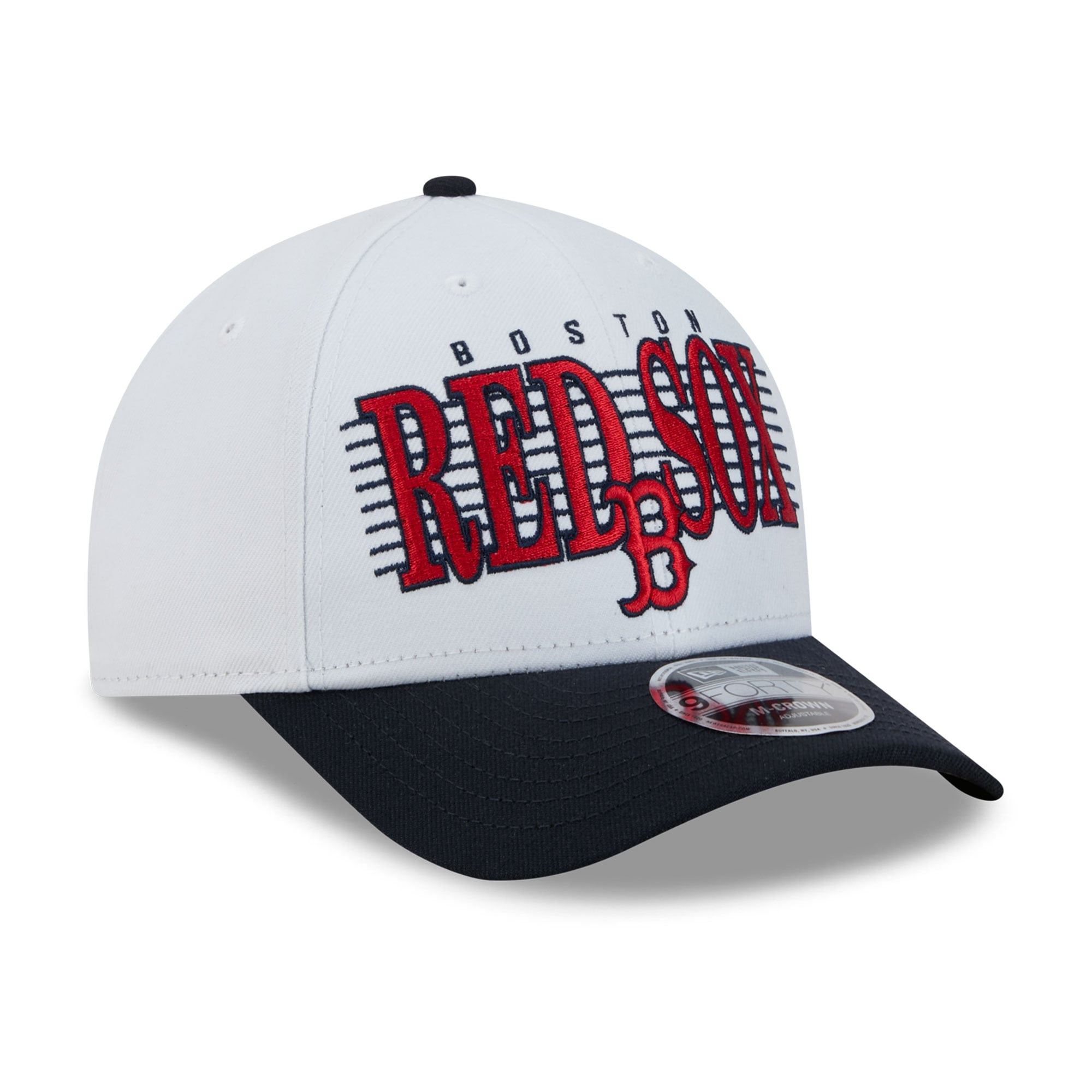 Casquette ajustable New Era blanche et marine Boston Red Sox Loyal 9FORTY M-Crown pour homme