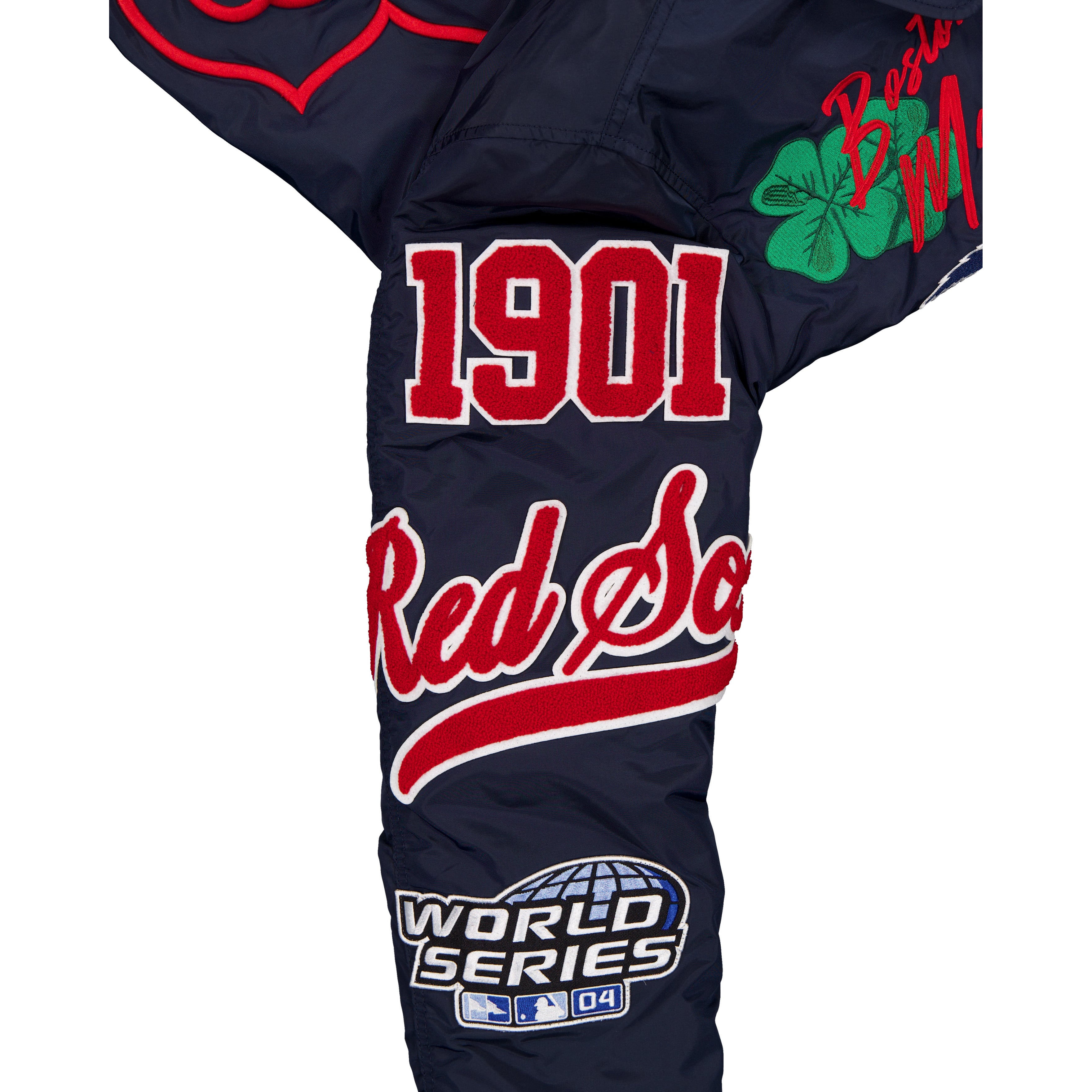 Veste bomber zippée intégrale New Era x Alpha Industries bleu marine Boston Red Sox MA-1 pour homme
