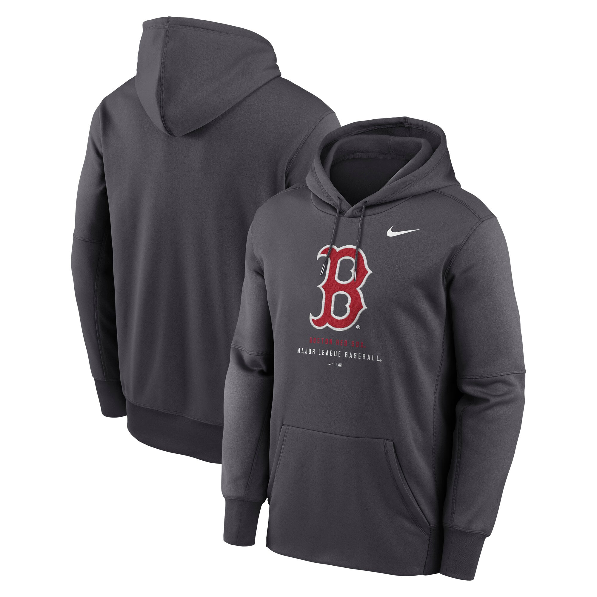 Sweat à capuche Nike Therma-FIT anthracite Boston Red Sox pour homme