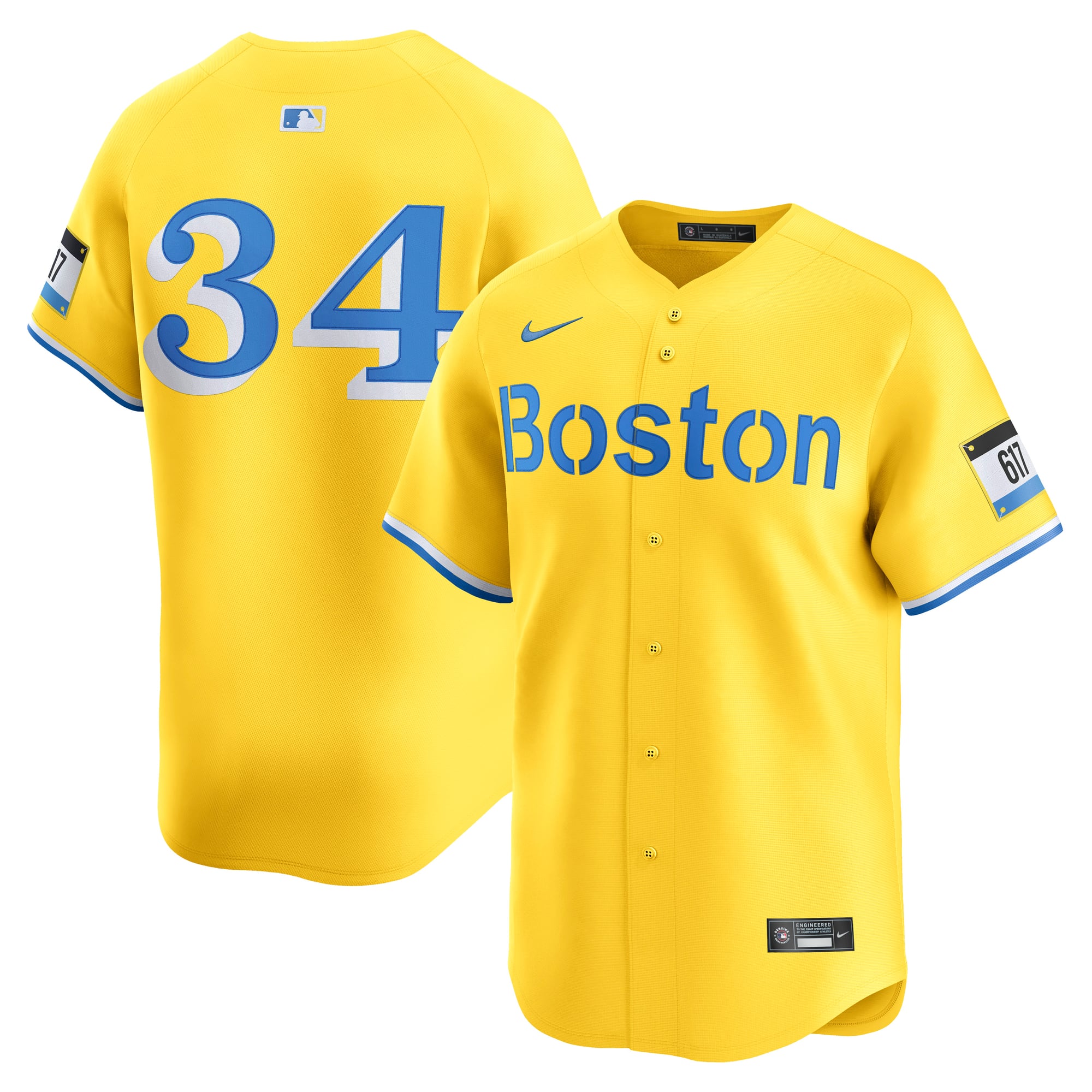 Men's Nike David Ortiz Yellow Boston Red Sox Alternate 3 Limited Jersey