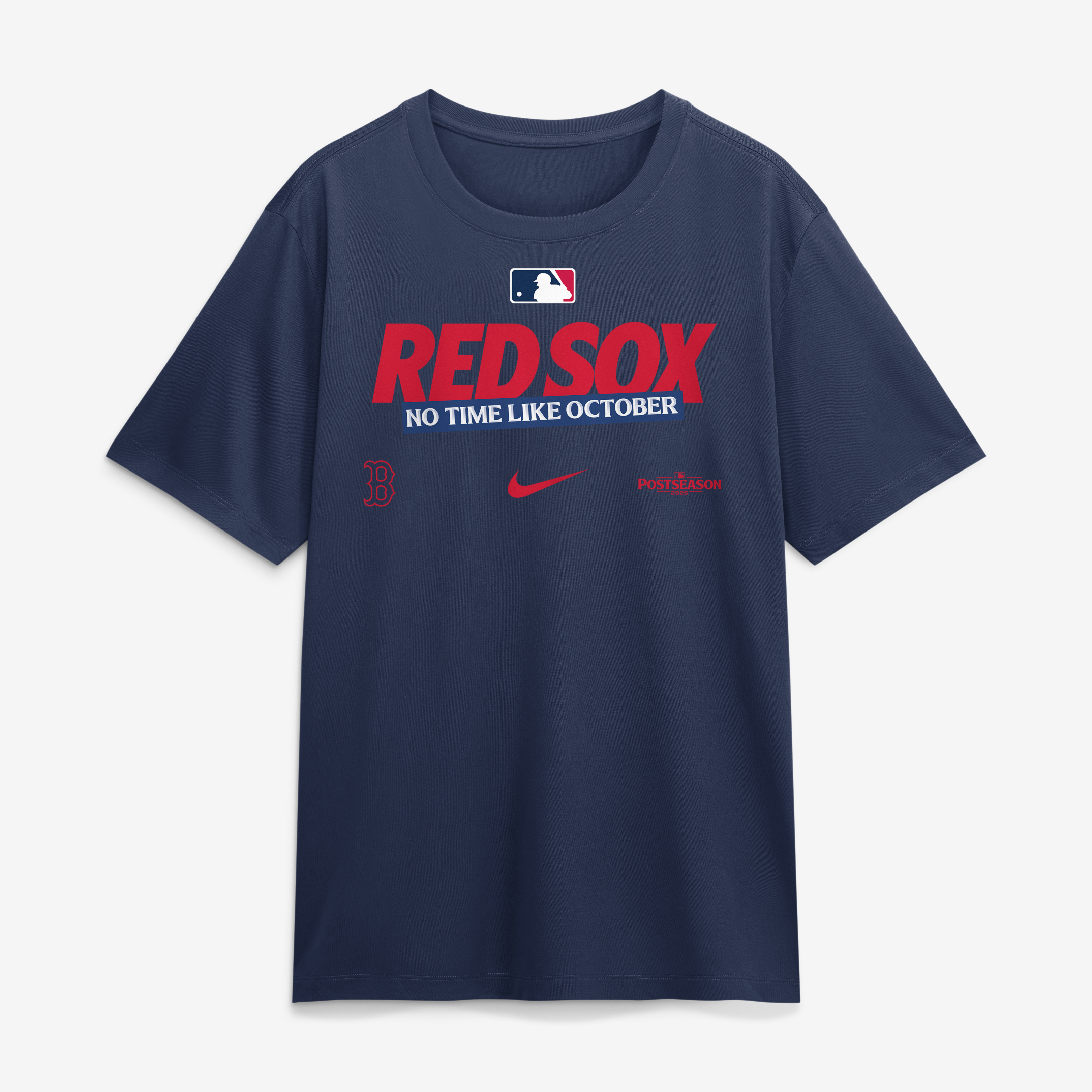 T-shirt Nike Legend Dri-FIT de la collection authentique des séries éliminatoires MLB 2026 Red Sox Boston, bleu marine, pour homme