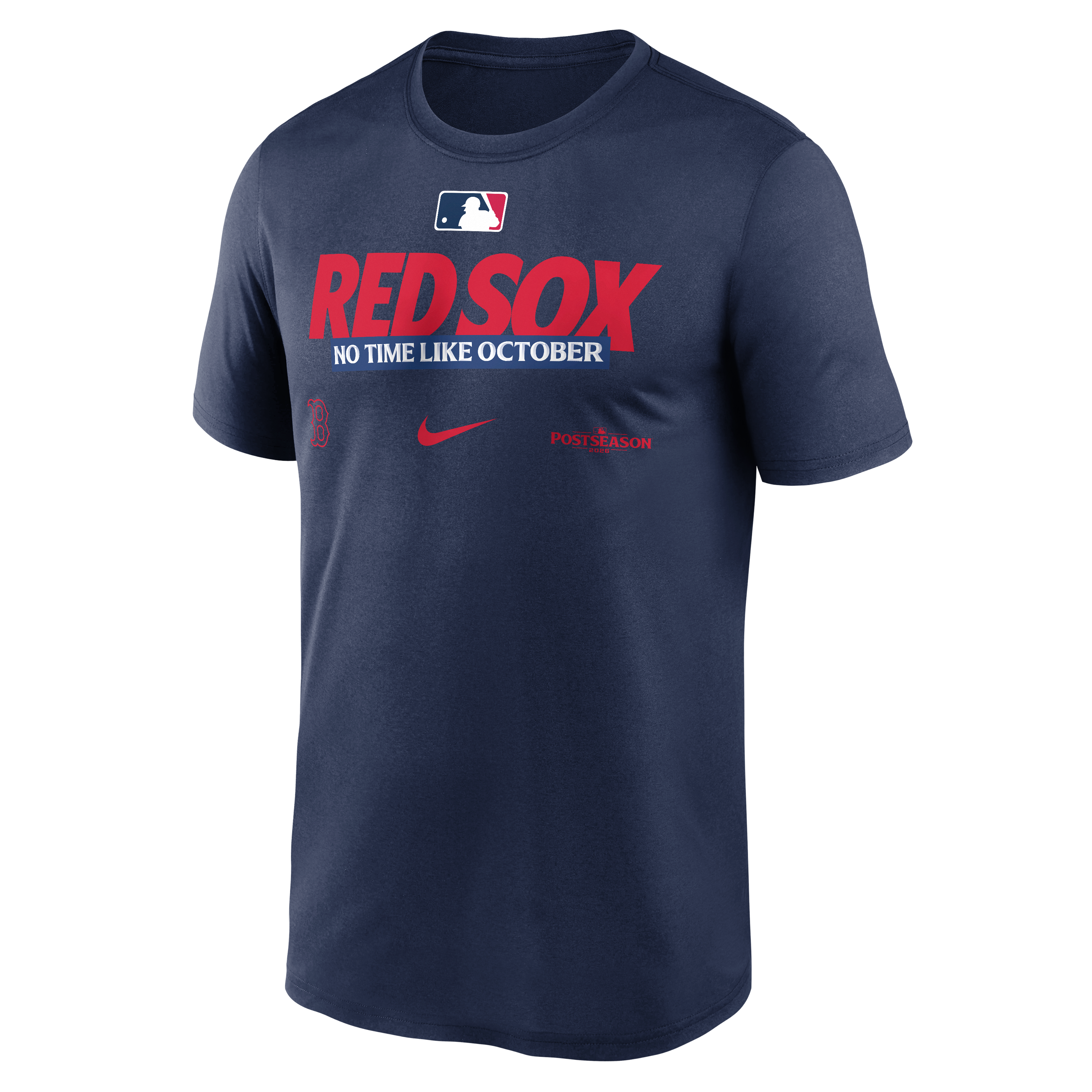 T-shirt Nike Legend Dri-FIT de la collection authentique des séries éliminatoires MLB 2026 Red Sox Boston, bleu marine, pour homme