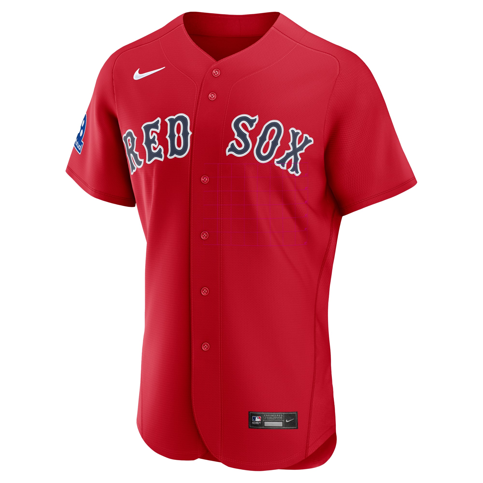 Men's Nike Red Boston Sox Alternate Sponsor Patch Authentic Jersey