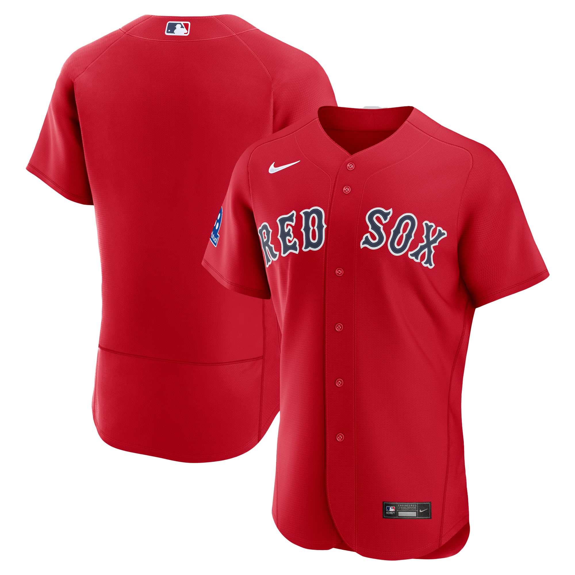 Men's Nike Red Boston Sox Alternate Sponsor Patch Authentic Jersey