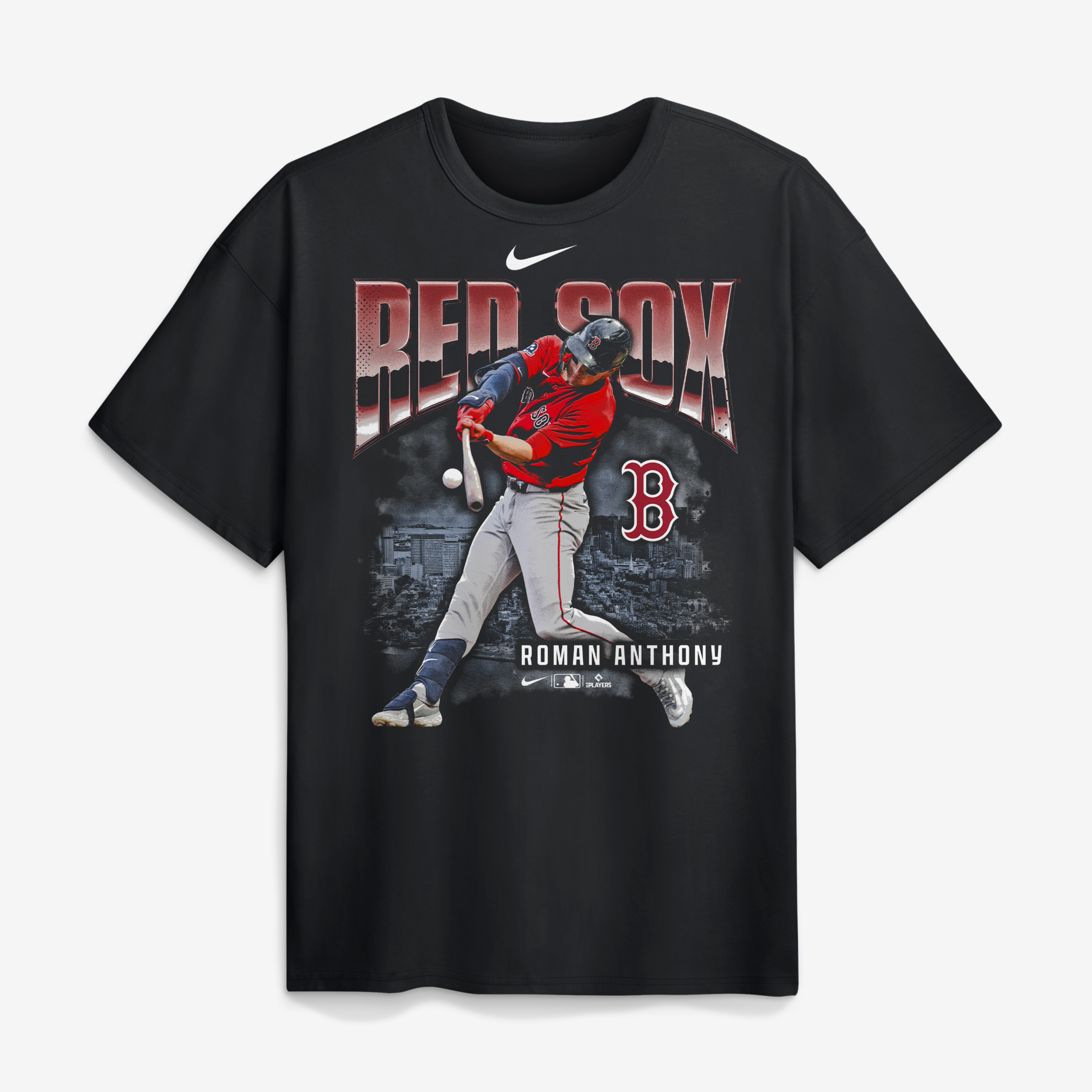 Men's Nike Roman Anthony Black Boston Red Sox Enlarged Player Graphic Max90 Heavyweight T-Shirt
