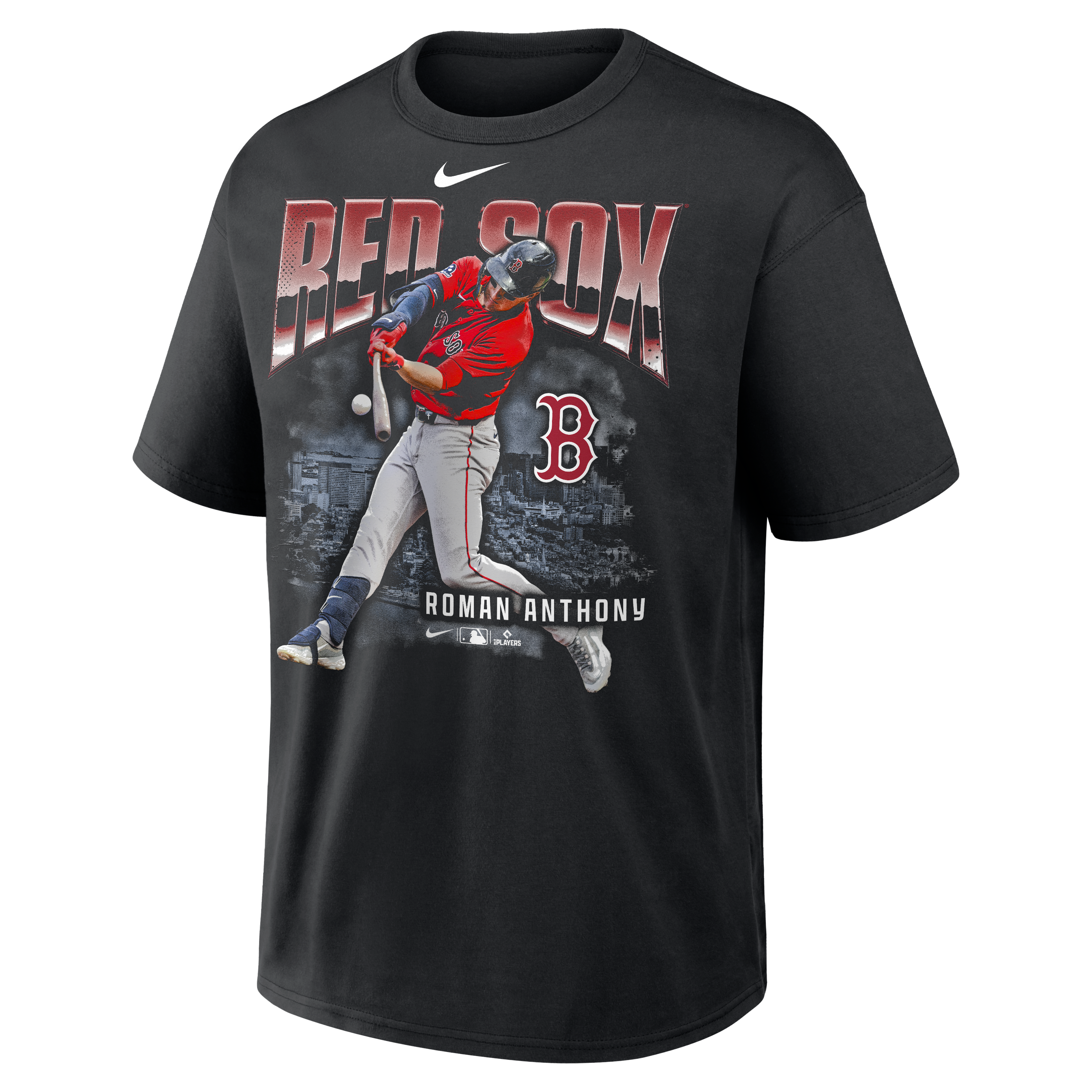 Men's Nike Roman Anthony Black Boston Red Sox Enlarged Player Graphic Max90 Heavyweight T-Shirt