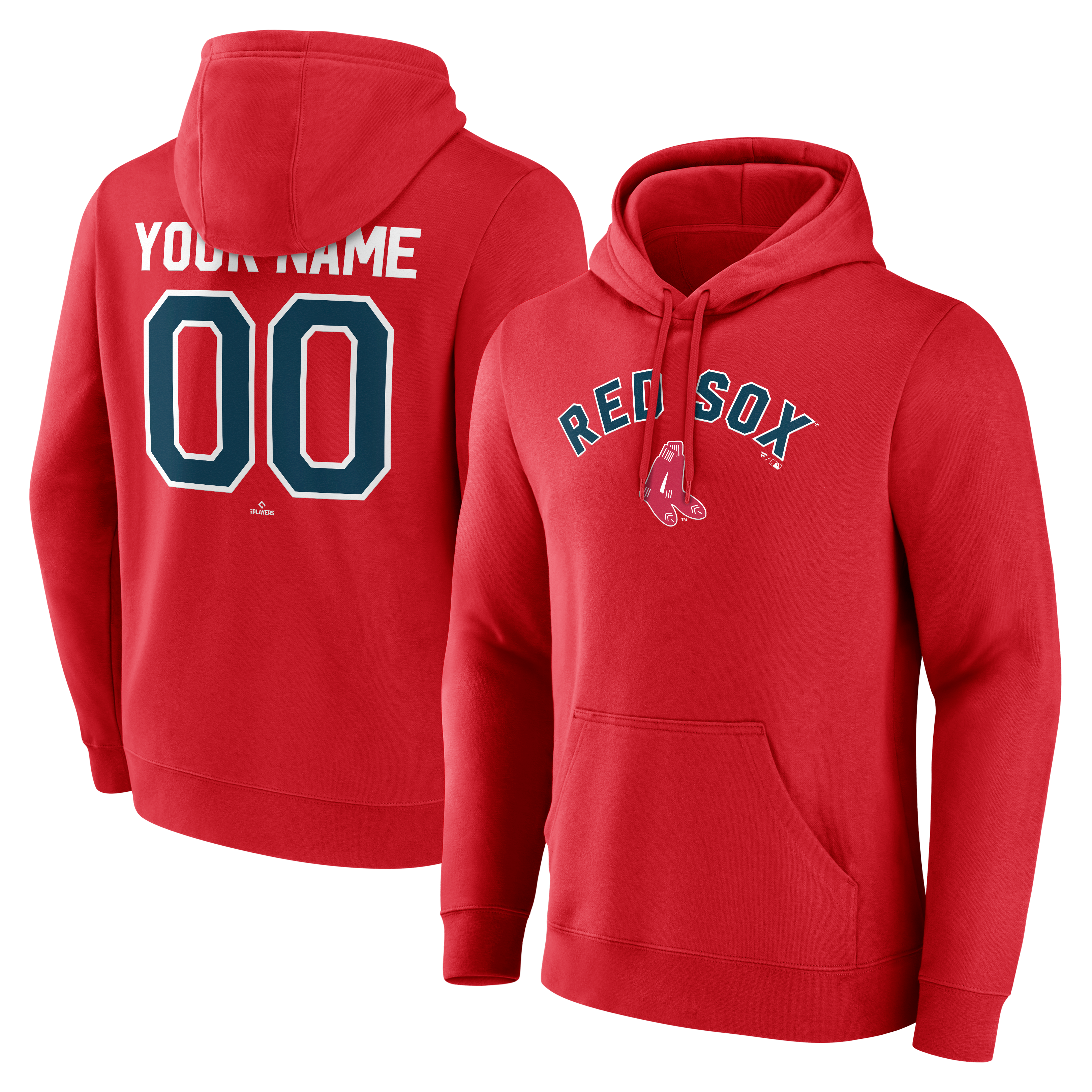 Men's Red Boston Sox Cooperstown Collection Winning Streak Personalized Name & Number Hoodie