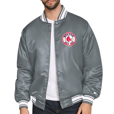  Boston Red Sox Starter Cooperstown Logo Full-Snap Varsity Jacket - Gray