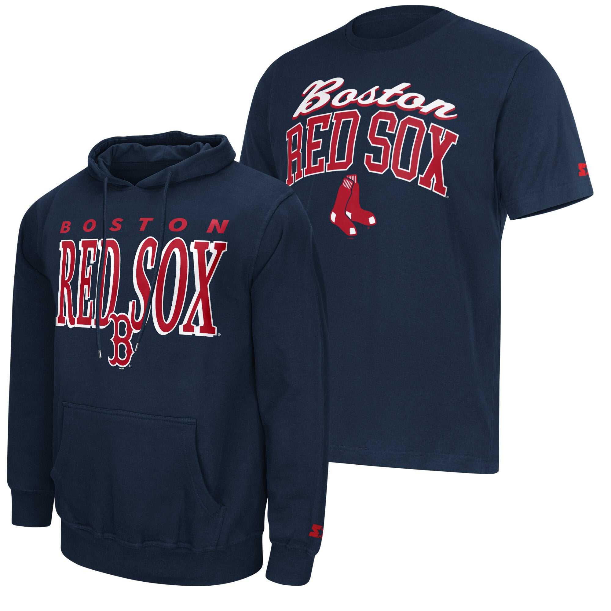 Ensemble sweat à capuche et t-shirt Starter bleu marine avec logo des Red Sox de Boston (homme)