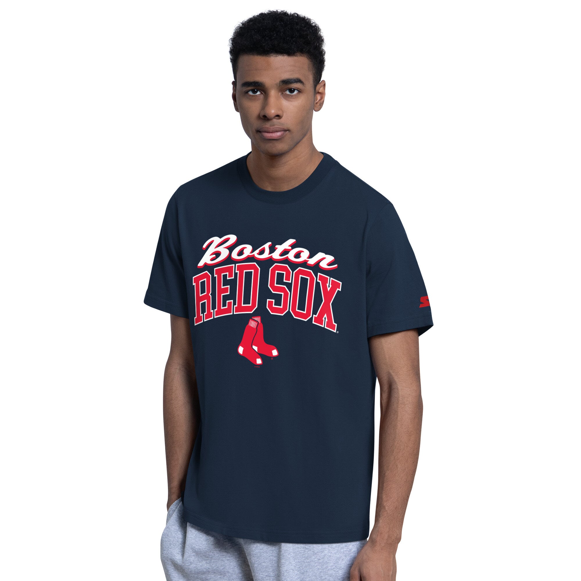 Ensemble sweat à capuche et t-shirt Starter bleu marine avec logo des Red Sox de Boston (homme)