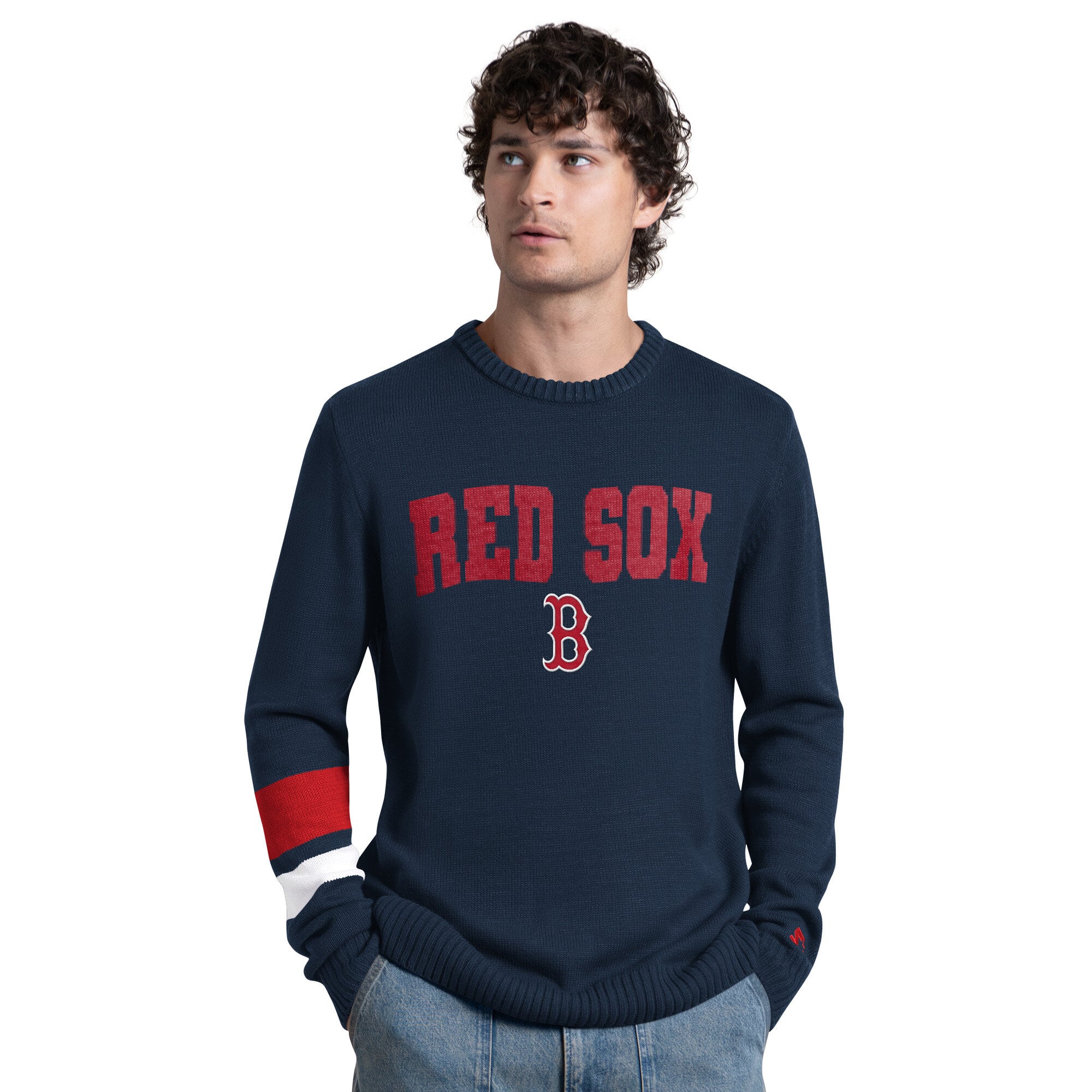 Pull rétro Boston Red Sox bleu marine pour homme, de la marque Starter.