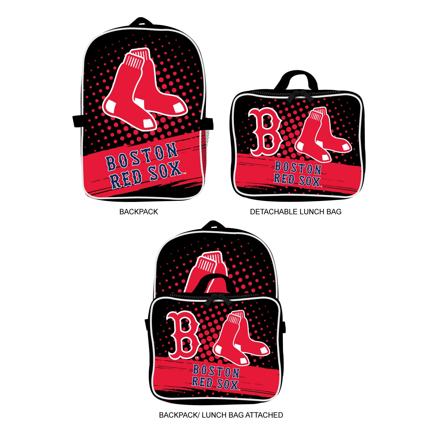 Ensemble sac à dos et boîte à lunch MOJO Boston Red Sox (2 pièces)