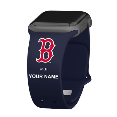 Boston Red Sox Personalized Silicone Apple Watch Band - Navy