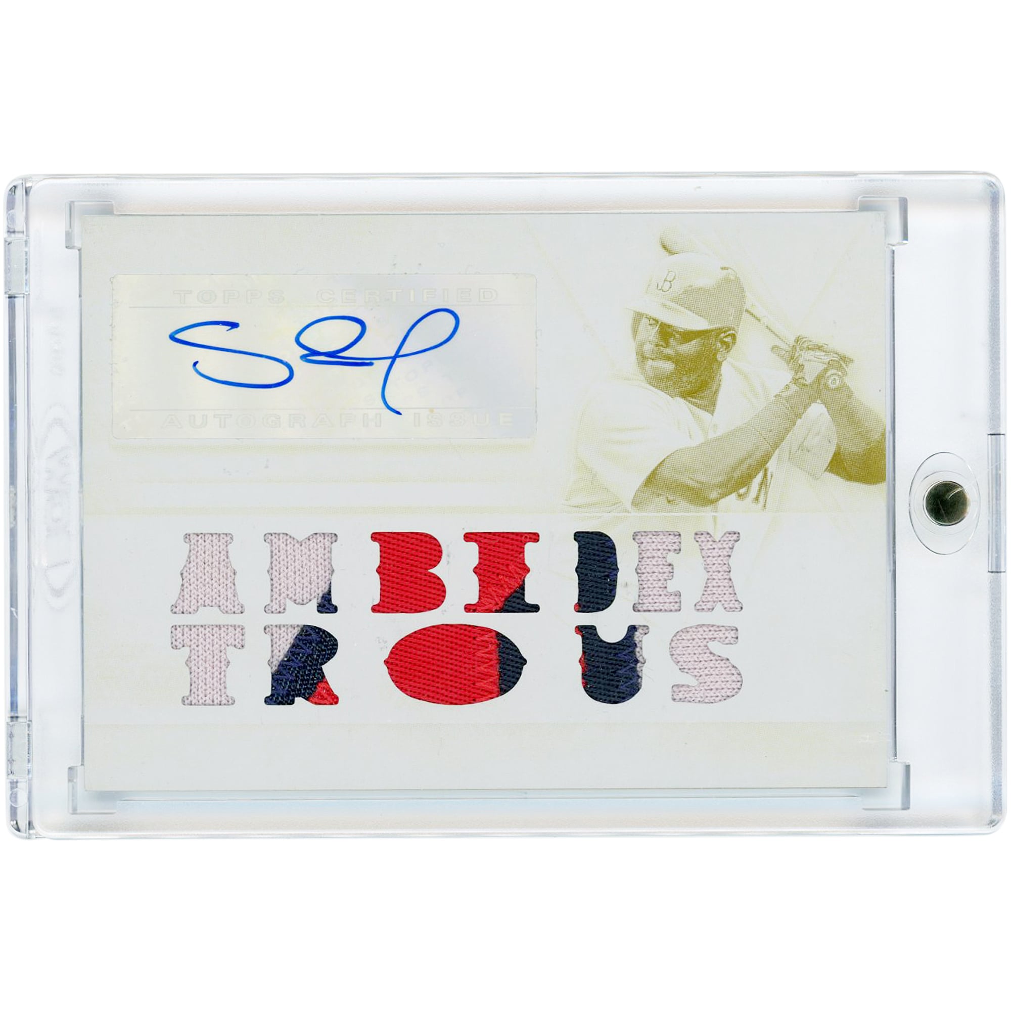 Pablo Sandoval Boston Red Sox Autographed 2015 Topps Triple Threads Yellow Printing Plate Tri-Color Relics #TTAR-PS3 #1/1 Card