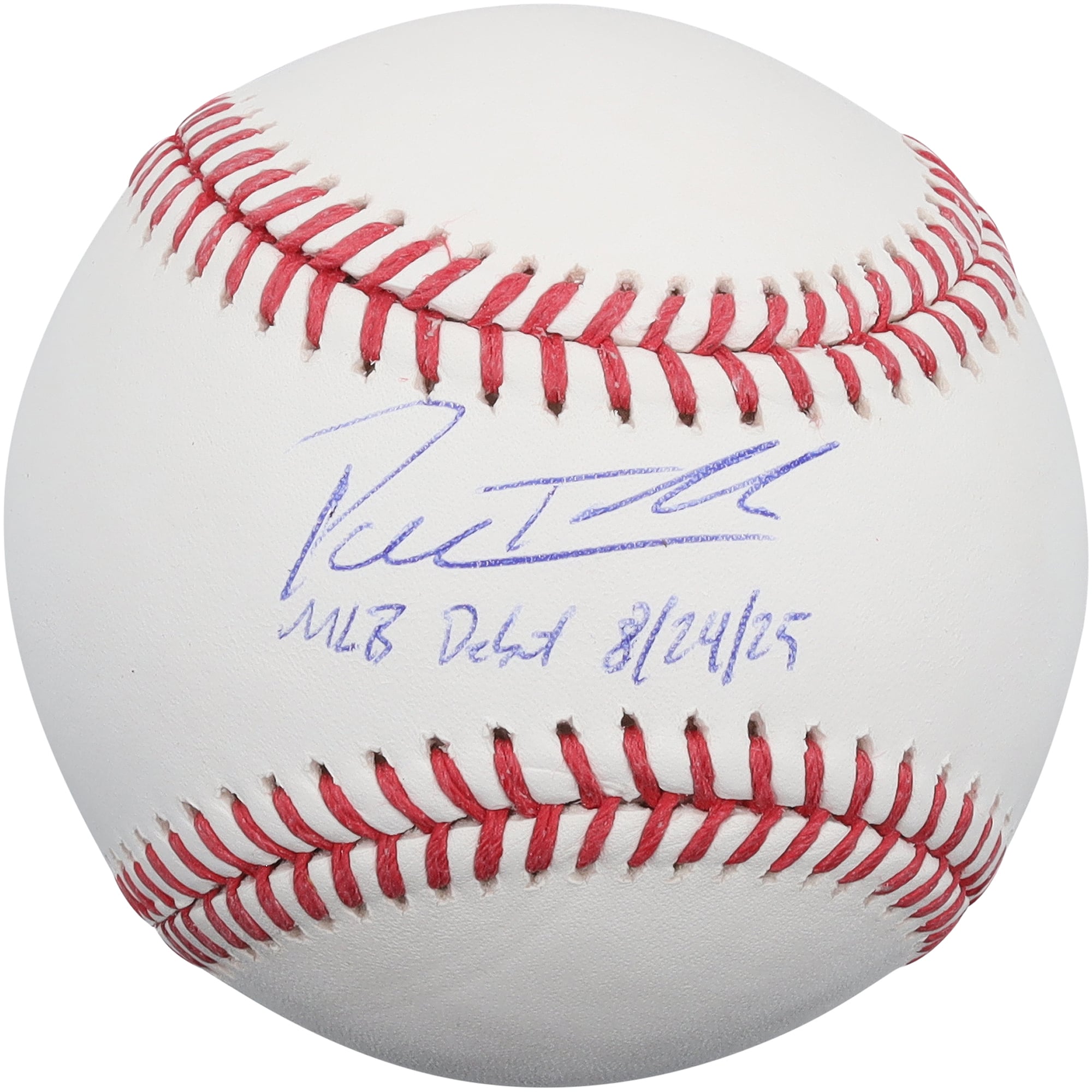 Balle de baseball autographiée par Payton Tolle des Red Sox de Boston avec inscription « Débuts en MLB le 29/08/25 »
