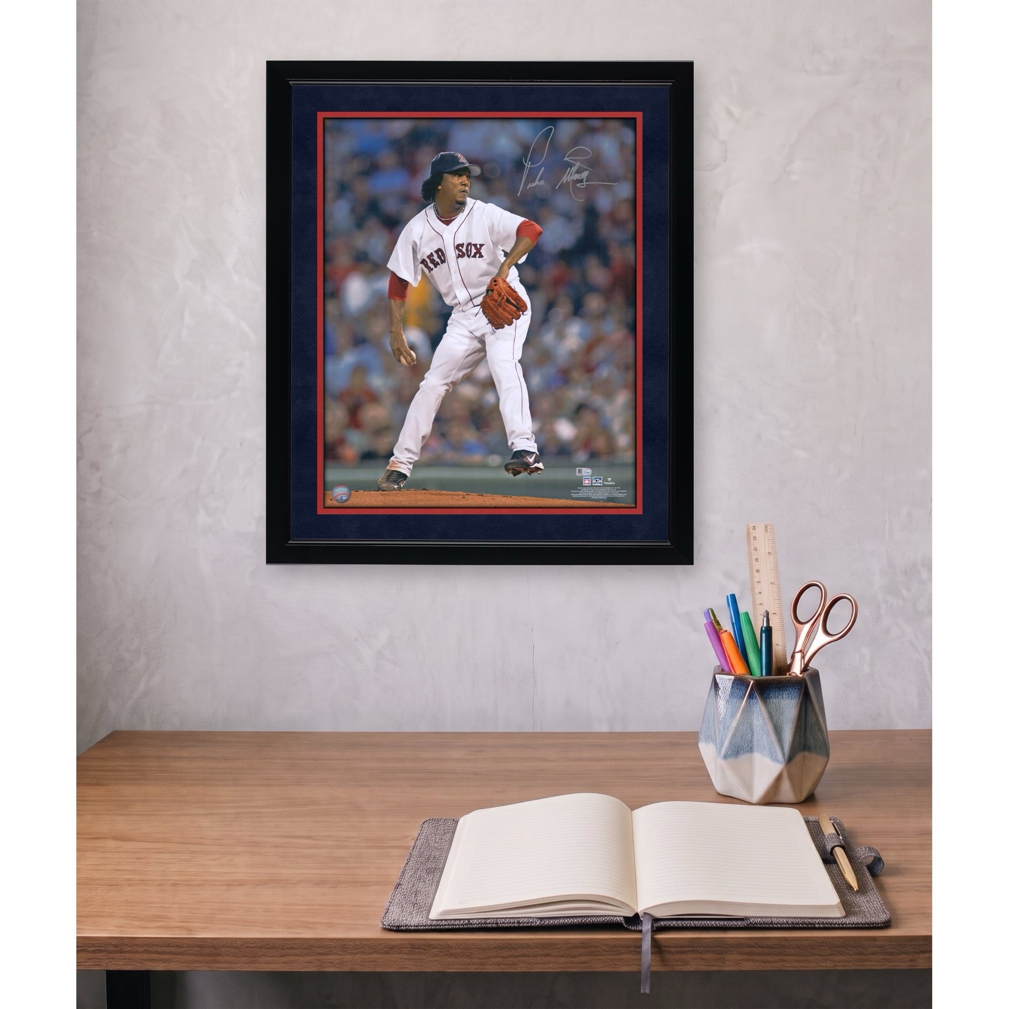 Pedro Martinez Boston Red Sox Autographed 16" x 20" Pitching in White Jersey Photograph