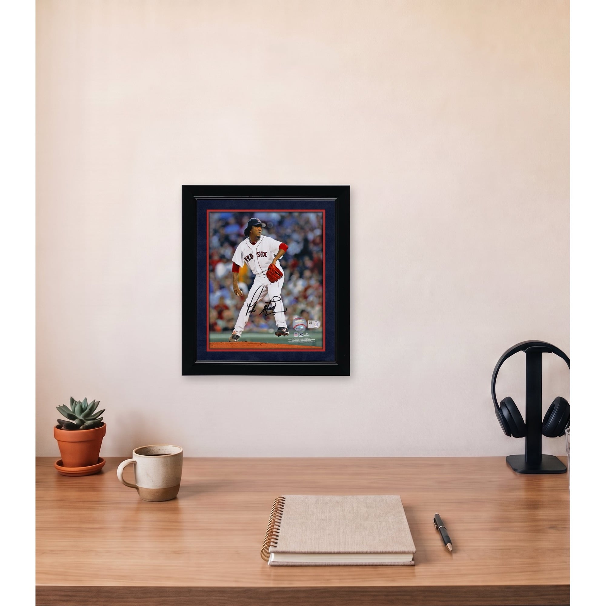Pedro Martinez Boston Red Sox Autographed 8" x 10" Pitching in White Jersey Photograph