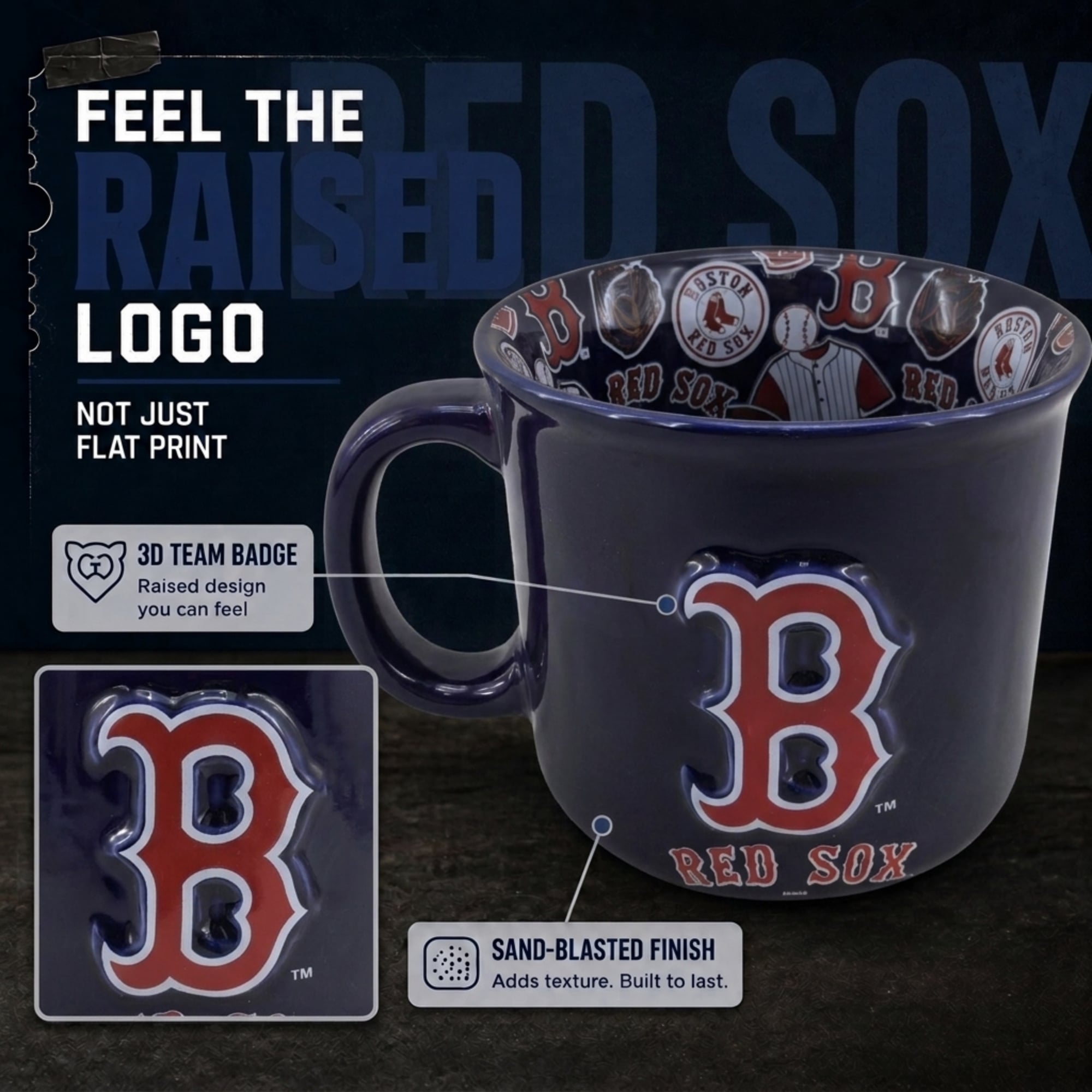 Mug Pegasus Boston Red Sox 17 oz (500 ml) à l'envers