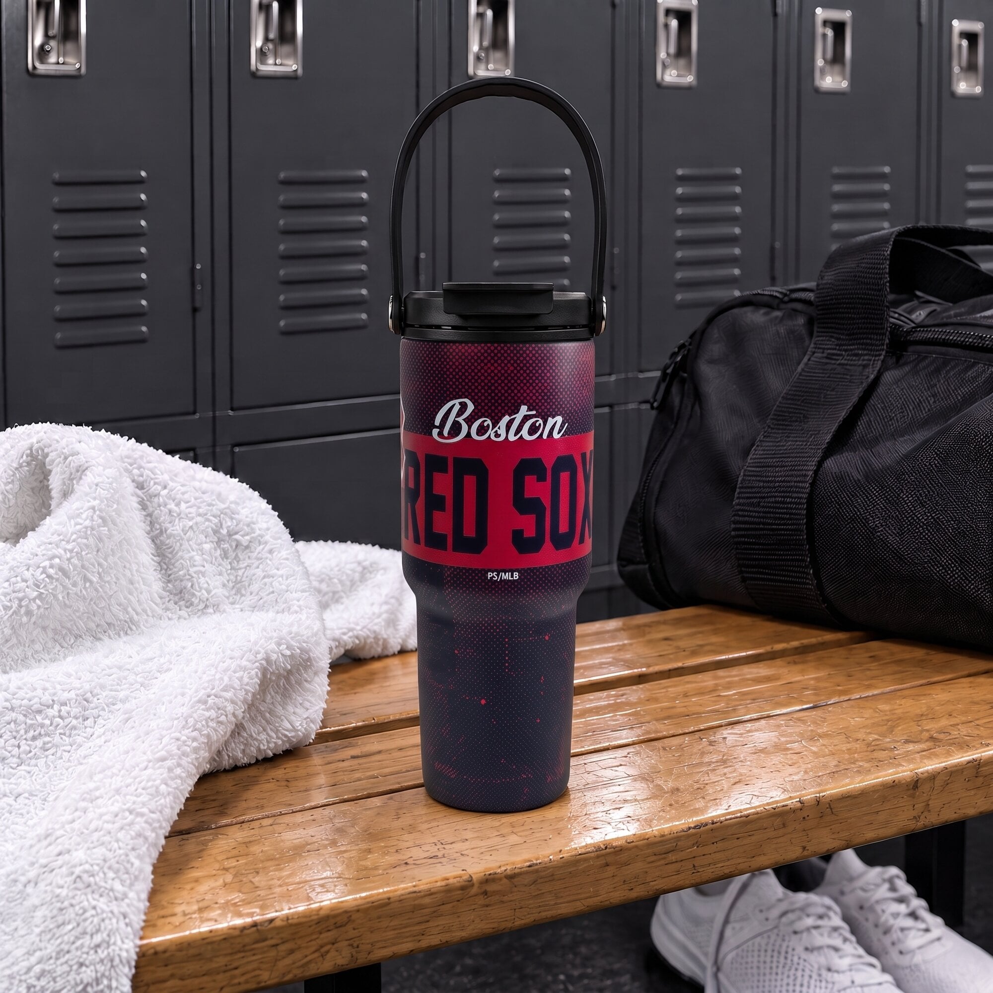 Pegasus Boston Red Sox 24oz. Speckled Gradient Stainless Steel Dual Top Water Bottle