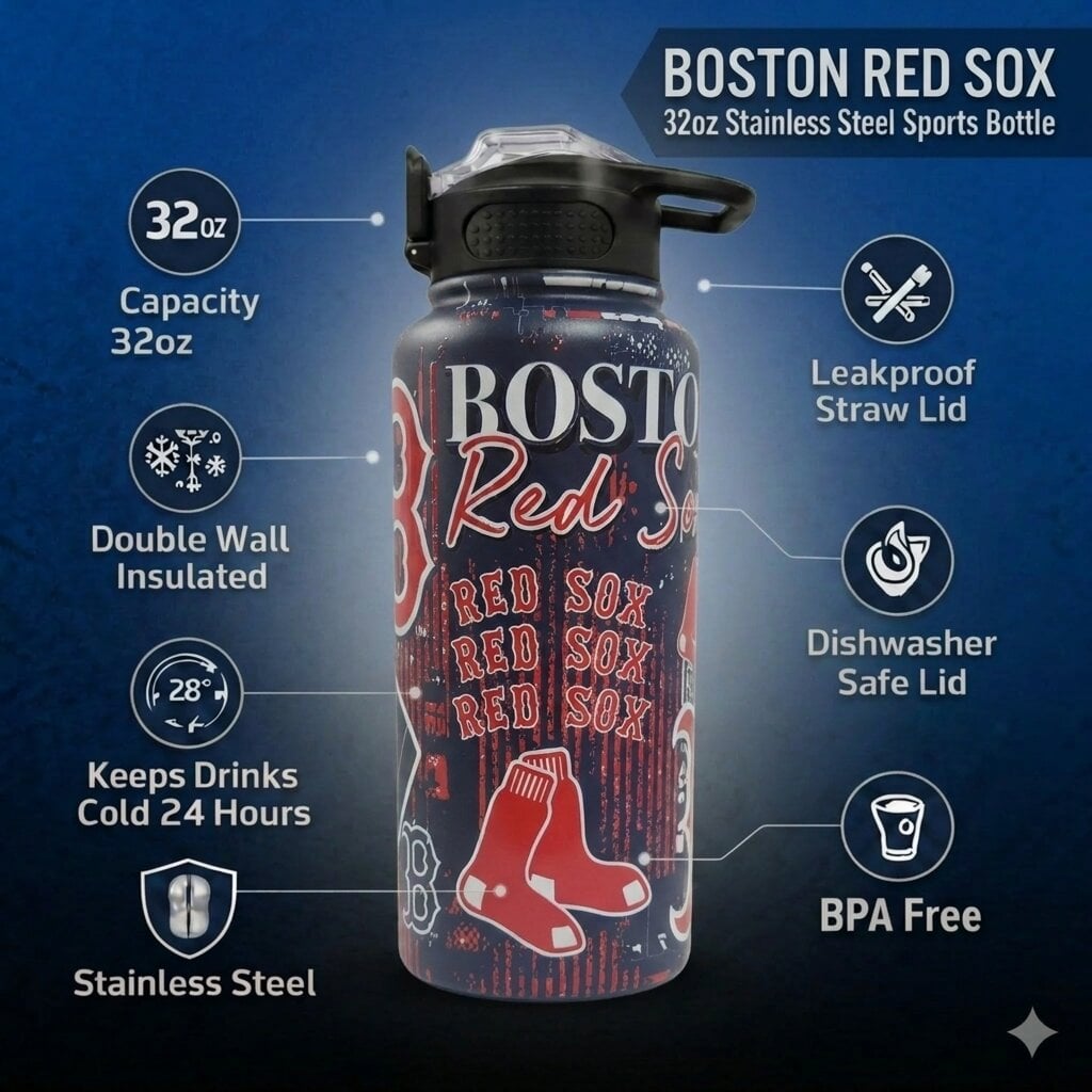 Pegasus Boston Red Sox 32oz. Home Field Mashup Stainless Steel ProPress Water Bottle