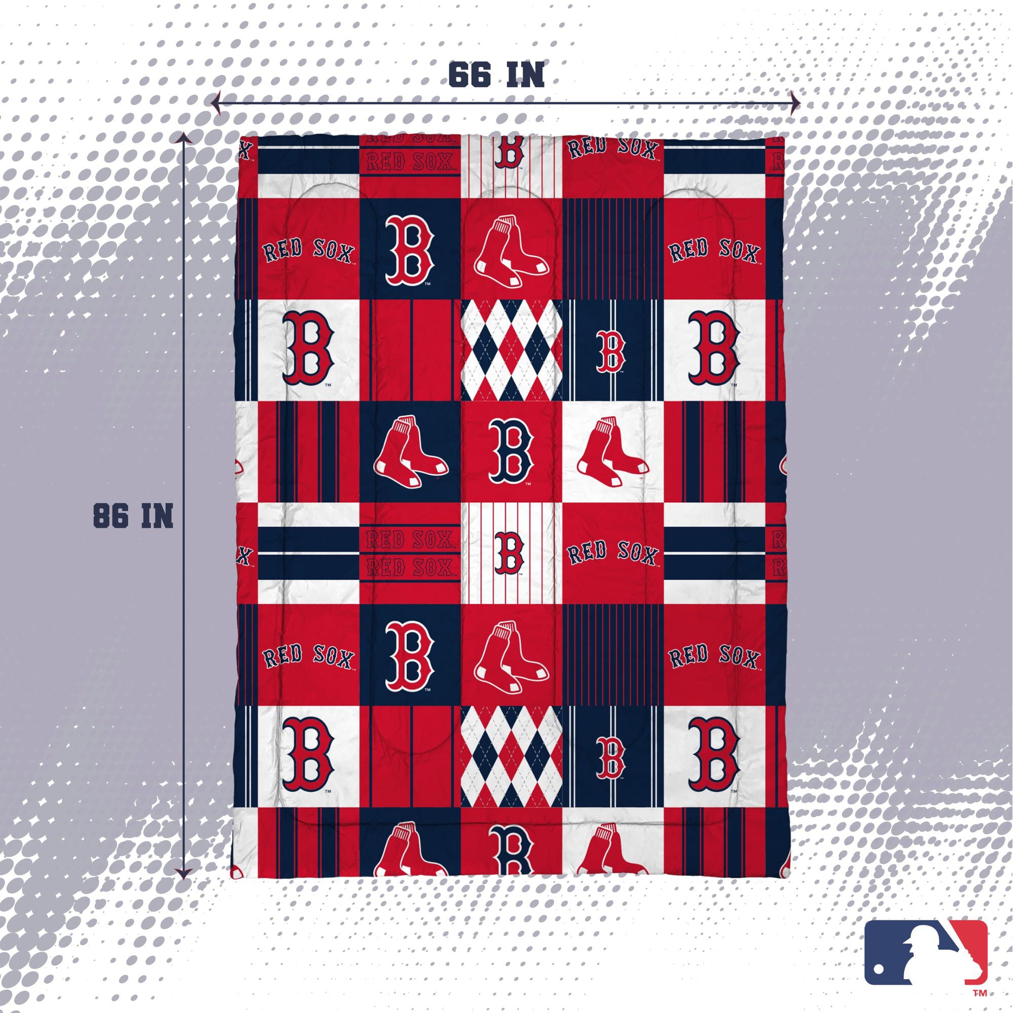 Pegasus Boston Red Sox Patchwork Plaid Two-Piece Twin/Twin XL Bed in a Bag Set