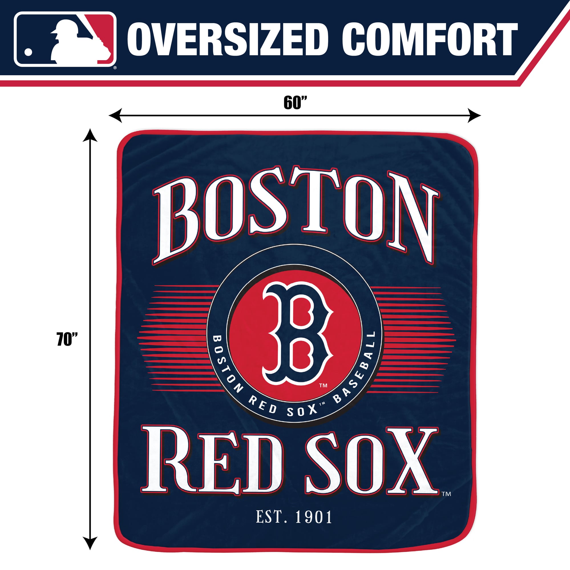 Pegasus Boston Red Sox Spotlight Arch 60" x 70" Ultra Soft Throw Blanket