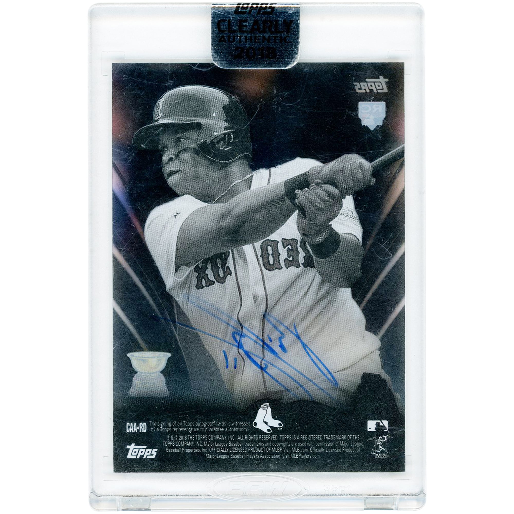 Rafael Devers Boston Red Sox Autographed 2018 Topps Clearly Authentic Black #CAA-RD #24/75 Rookie Card
