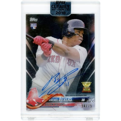 Rafael Devers Boston Red Sox Autographed 2018 Topps Clearly Authentic Black #CAA-RD #24/75 Rookie Card