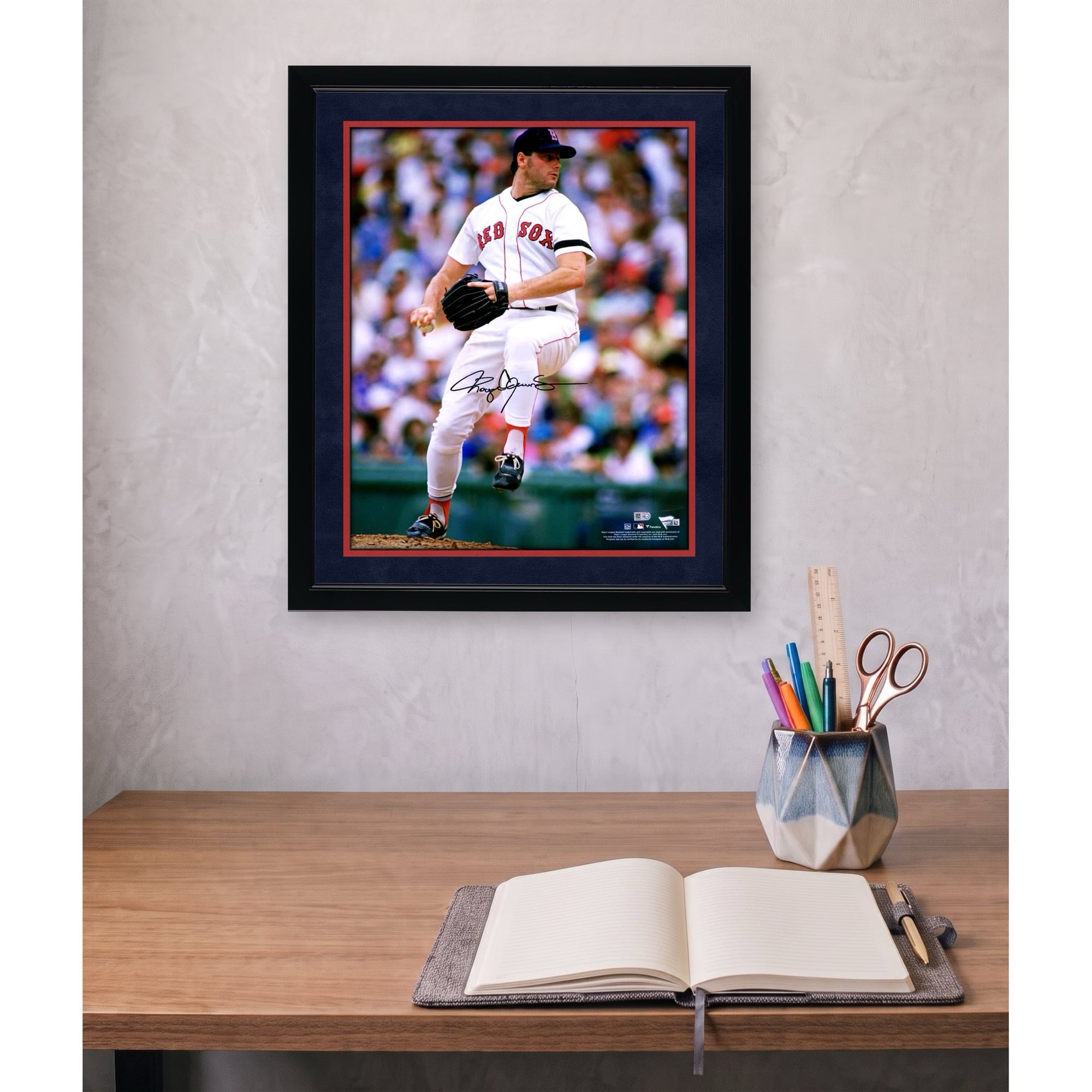 Roger Clemens Boston Red Sox Autographed 16" x 20" Pitching Photograph