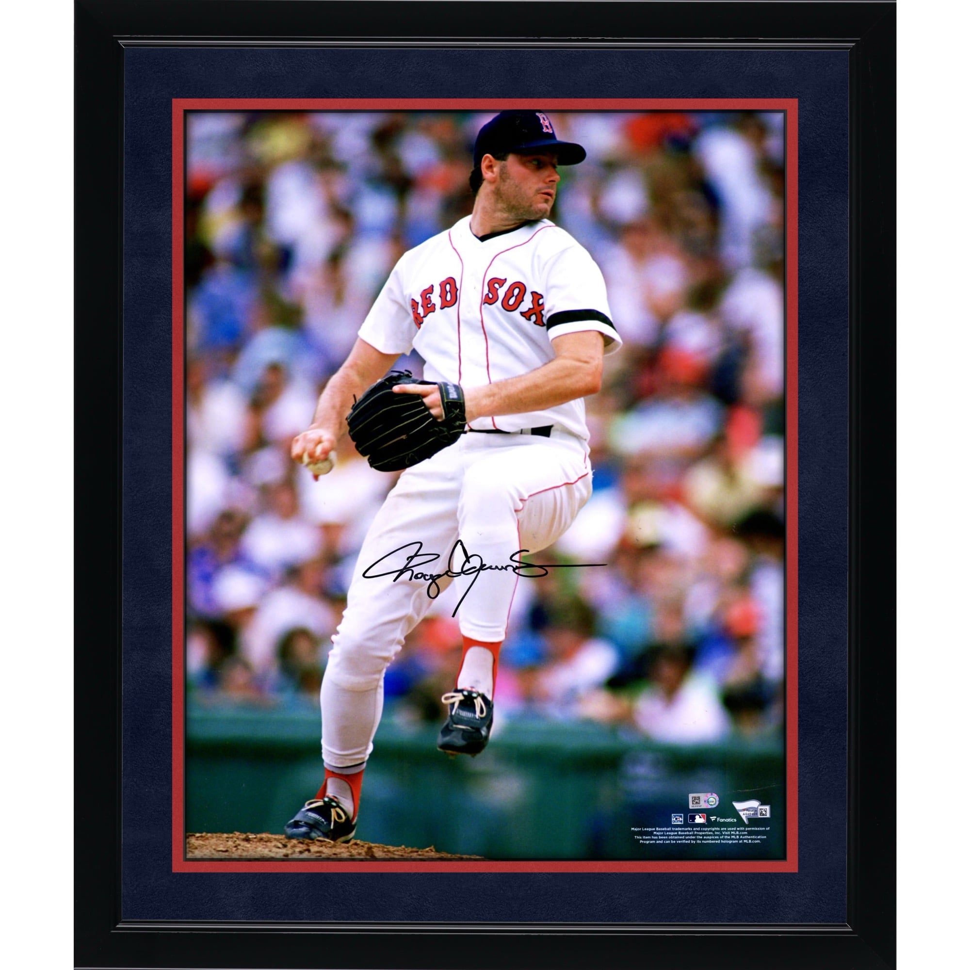 Roger Clemens Boston Red Sox Autographed 16" x 20" Pitching Photograph