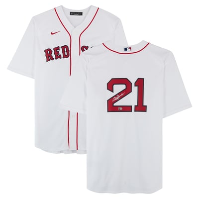 Roger Clemens Boston Red Sox Autographed Fanatics Authentic White Nike Replica Jersey  