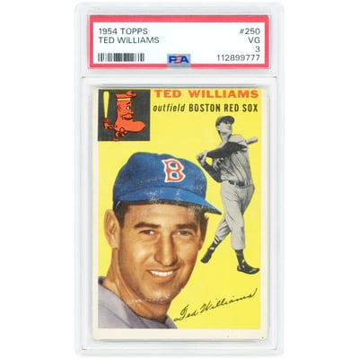 Ted Williams Boston Red Sox 1954 Topps #250 PSA Authenticated 3 Card 