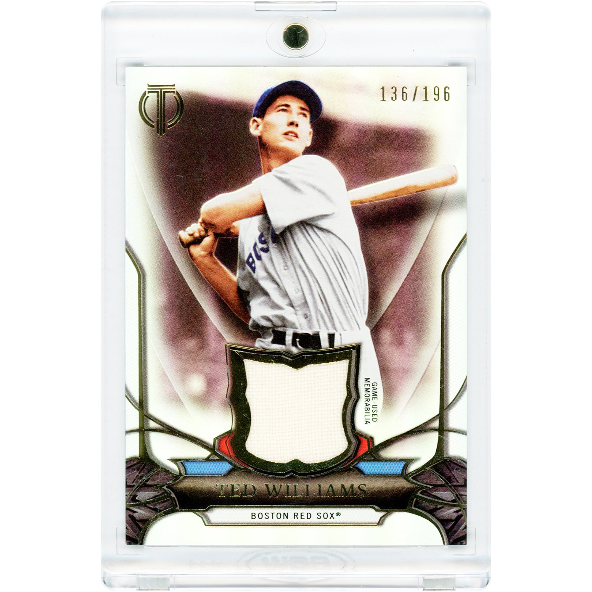 Ted Williams Boston Red Sox 2016 Topps Tribute Certified Tribute Game Used Jersey Relic #TR-TW #136/199 Card