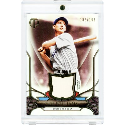 Ted Williams Boston Red Sox 2016 Topps Tribute Certified Tribute Game Used Jersey Relic #TR-TW #136/199 Card