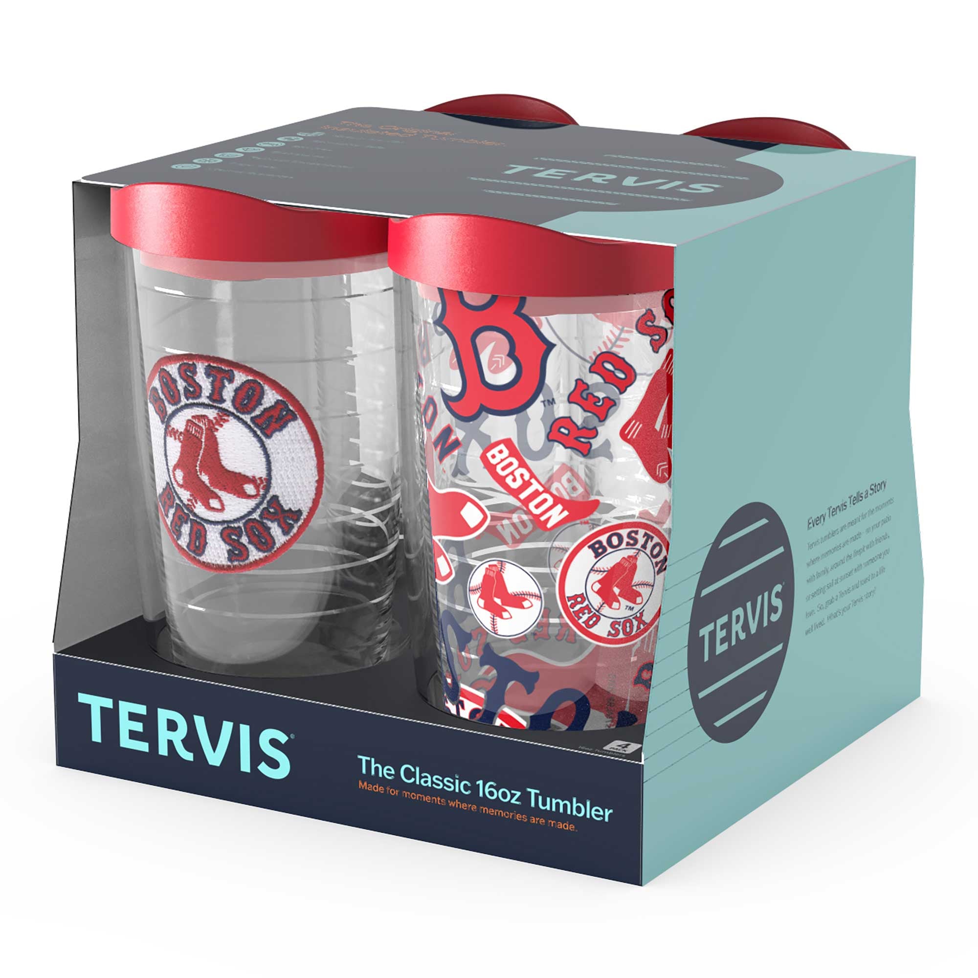 Tervis Boston Red Sox paquet de quatre 16oz. Ensemble de gobelets classiques