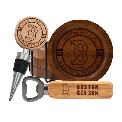 Boston Red Sox The Memory Company Coaster, Bottle Opener & Wine Stopper Set
