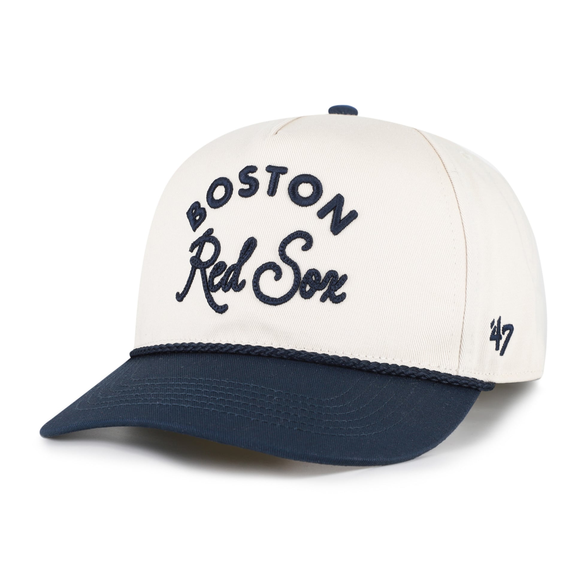 Unisex '47 Natural/Navy Boston Red Sox Rope Script Hitch Adjustable Hat